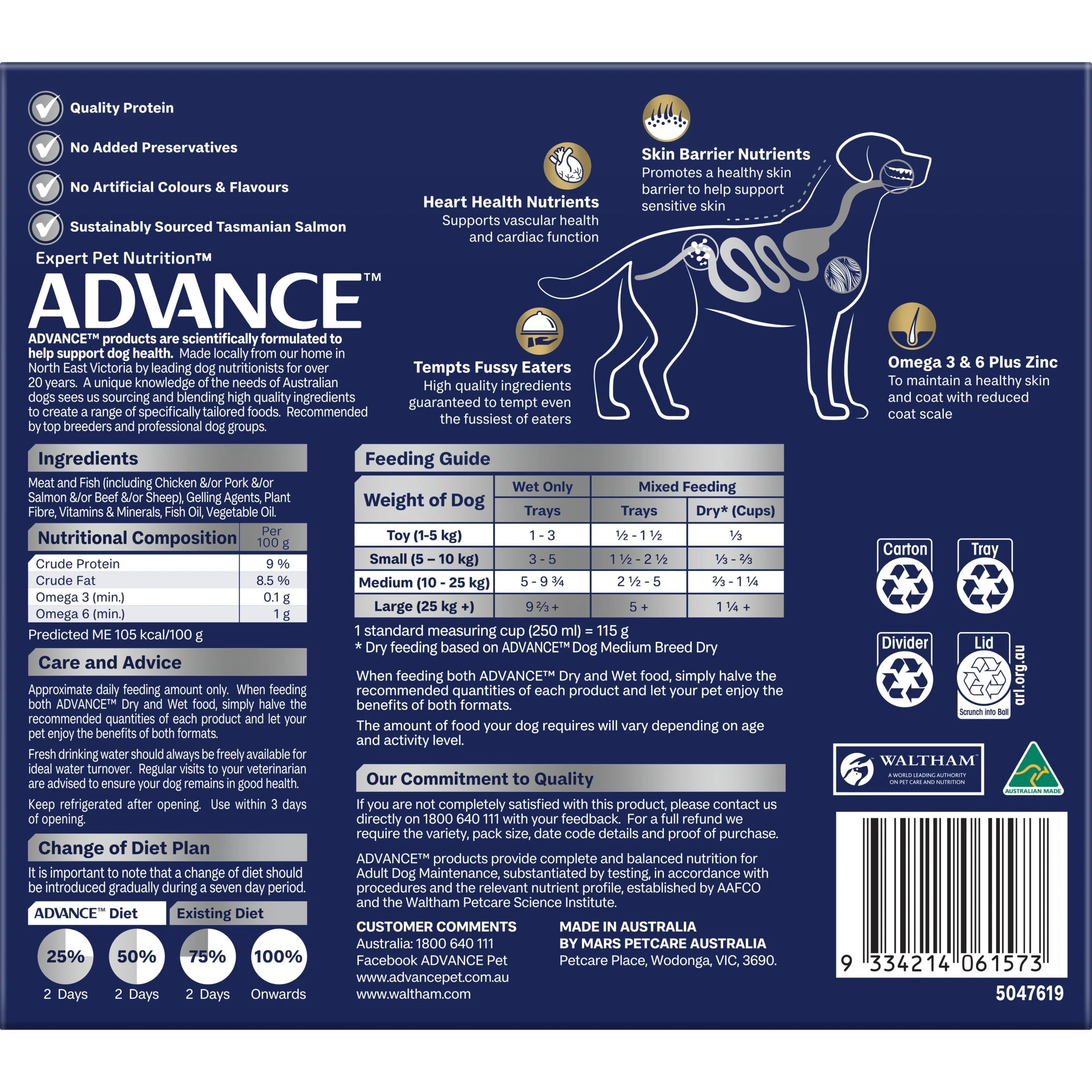 Advance Salmon Oodles Adult Dog Wet Food 100g x 12 - Image 3