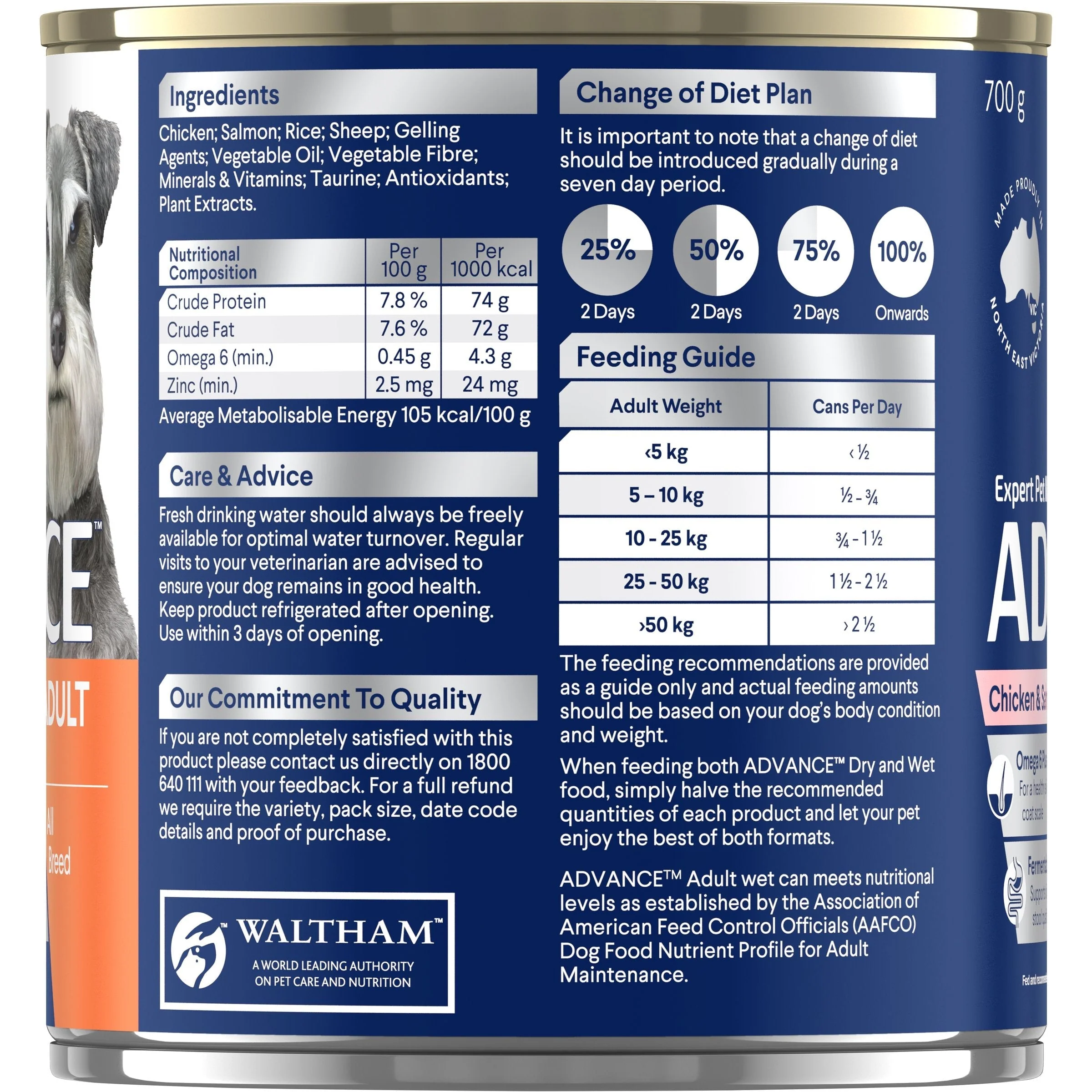 Advance Chicken and Salmon All Breed Adult Dog Wet Food 700g x 12 - Image 3