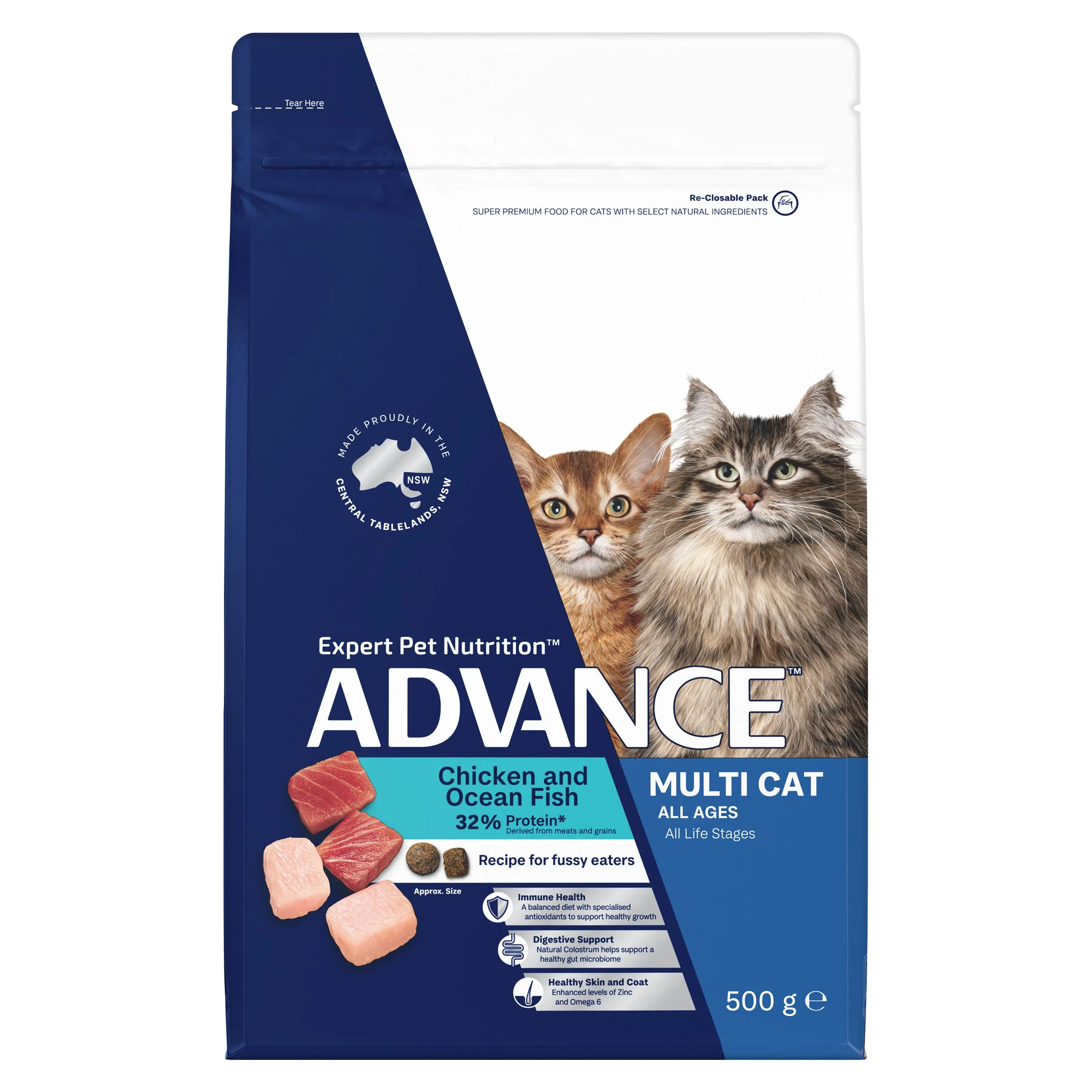 Advance Chicken and Ocean Fish Multi-Cat Food 500g