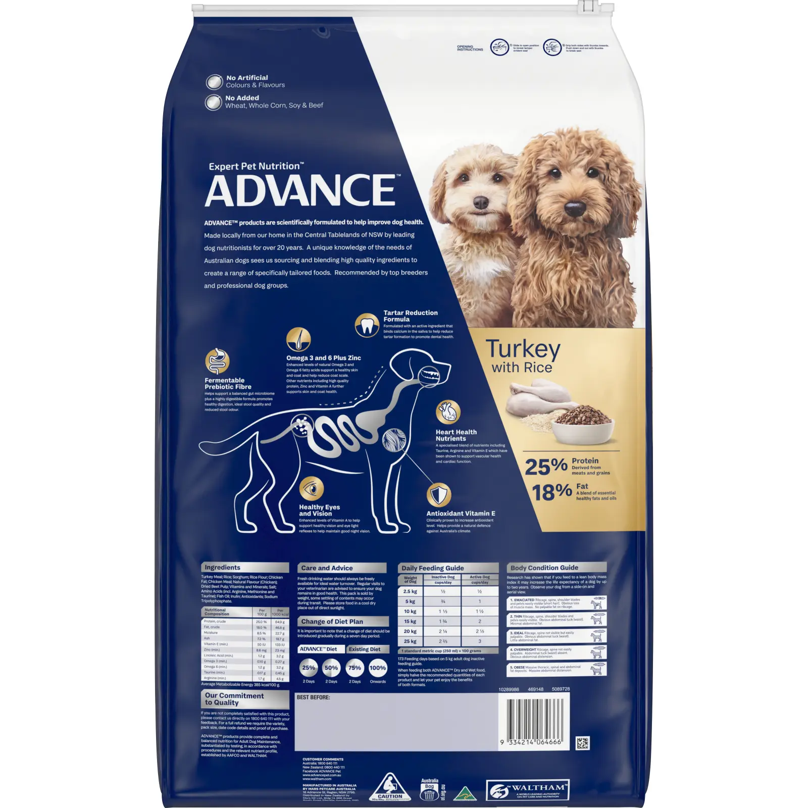 Advance Turkey and Rice Small Oodles Adult Dog Dry Food 2.5kg - Image 2
