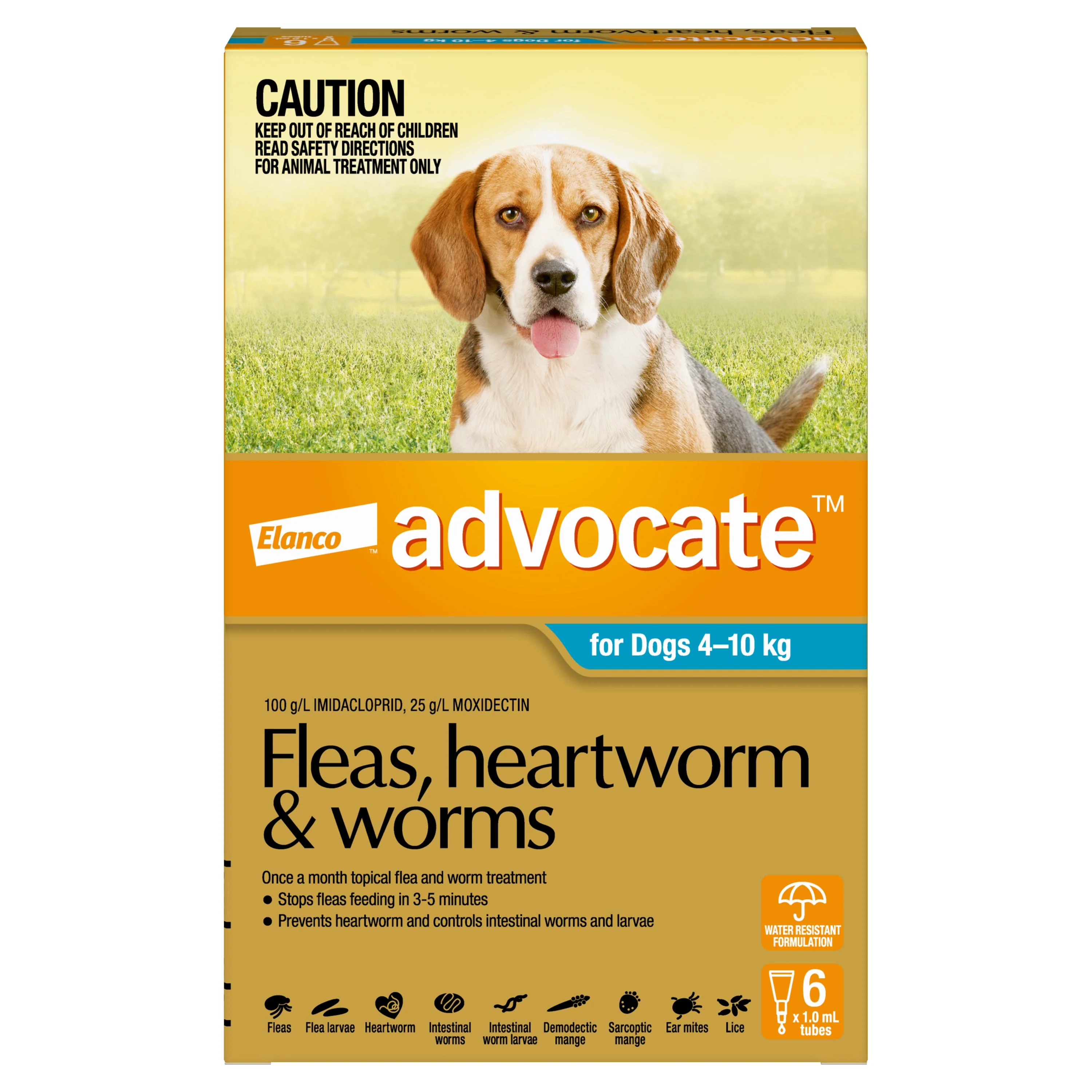 Advocate Flea Heartworm and Worm Treatment for Dogs 4-10kg Aqua 6 Pack - Image 2