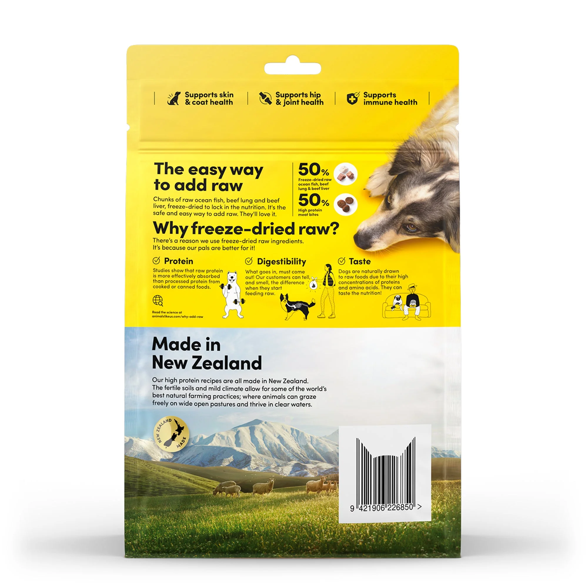 Animals Like Us RawMix50 with Freeze Dried Ocean Fish and Kibble Mix Dry Dog Food 340g - Image 3