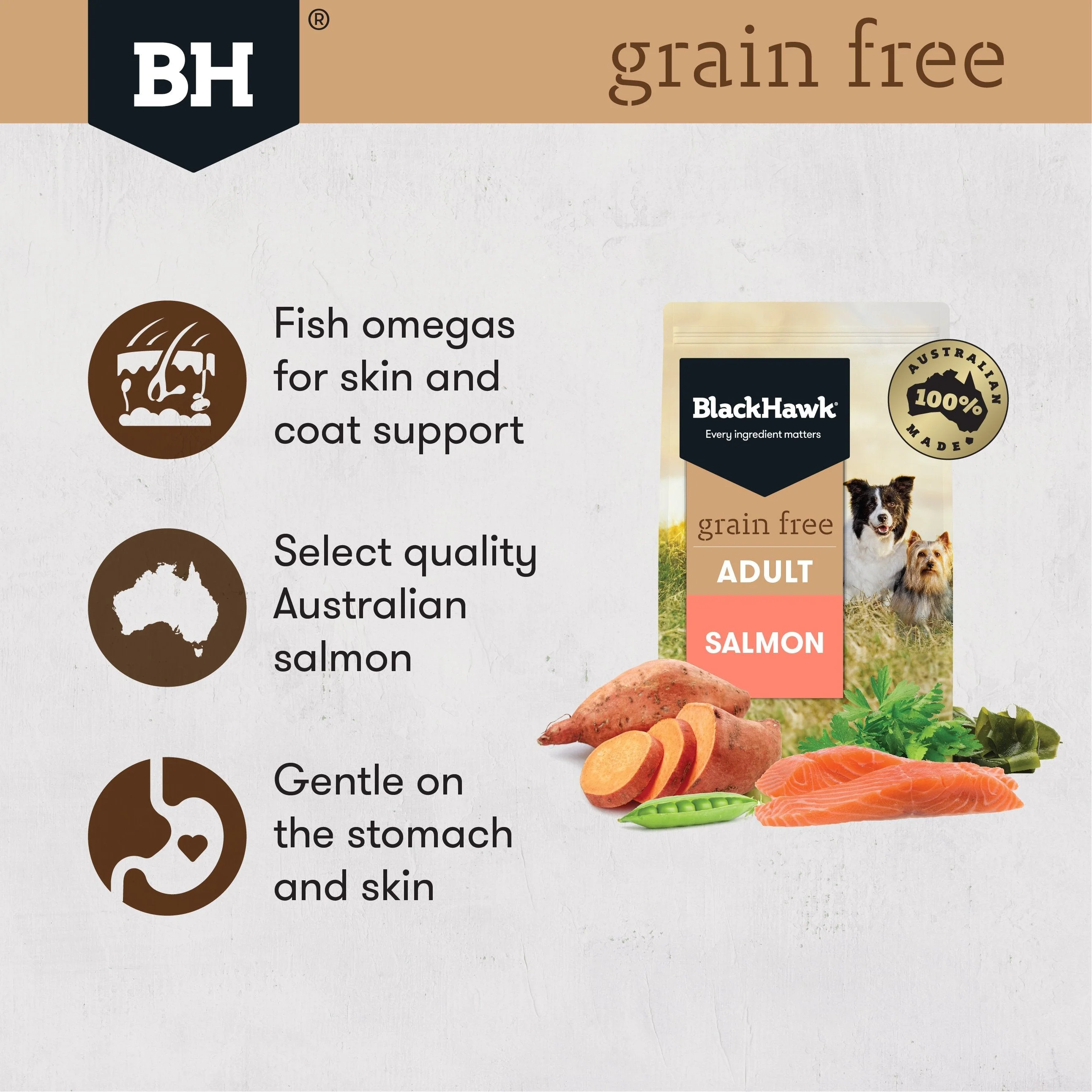Black Hawk Grain Free Salmon Dry Dog Food 15kg - Image 2