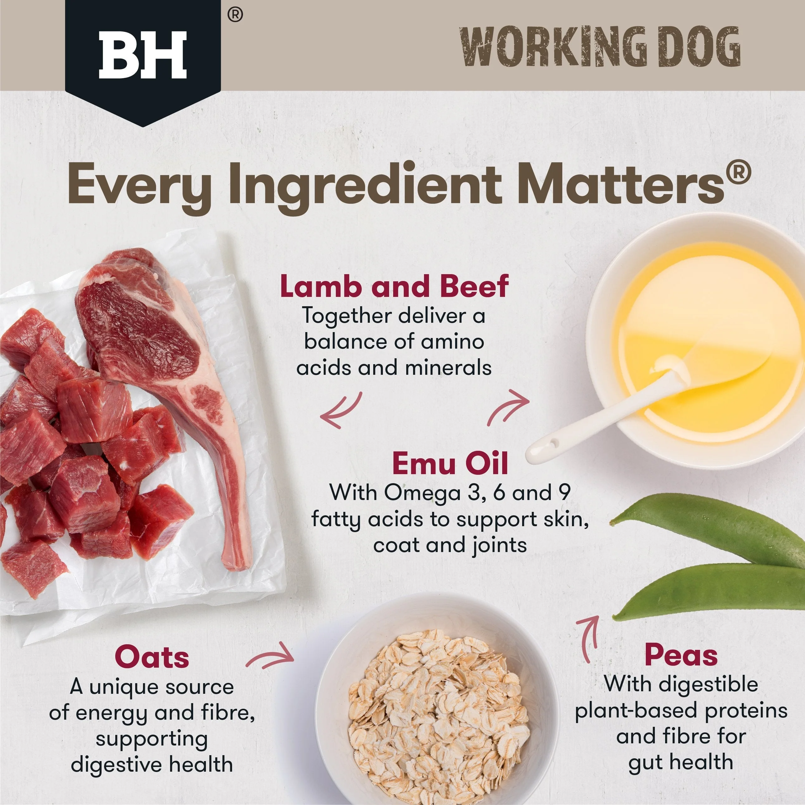 Black Hawk Original Lamb and Beef Working Dog Dry Dog Food 20kg - Image 3