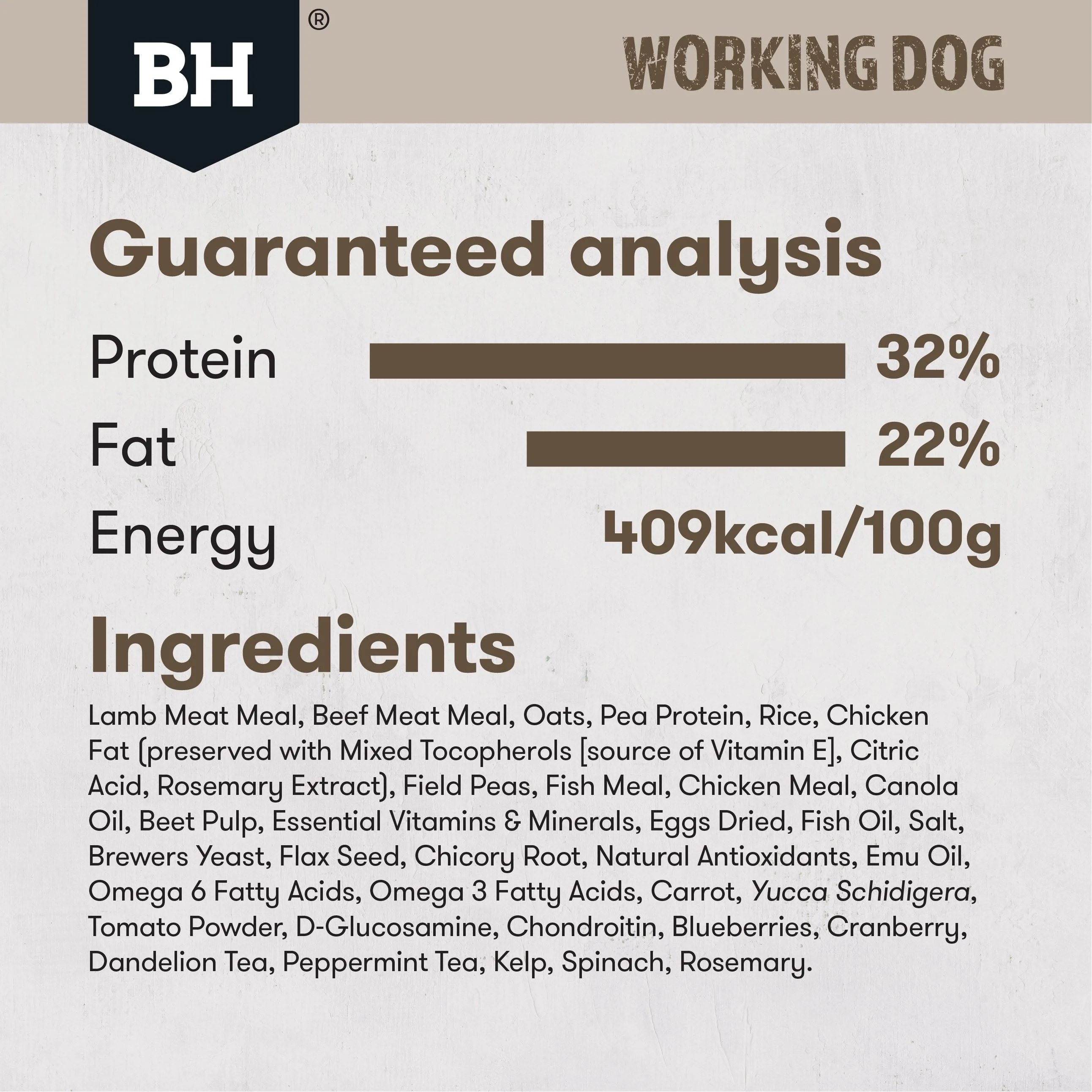 Black Hawk Original Lamb and Beef Working Dog Dry Dog Food 20kg - Image 8