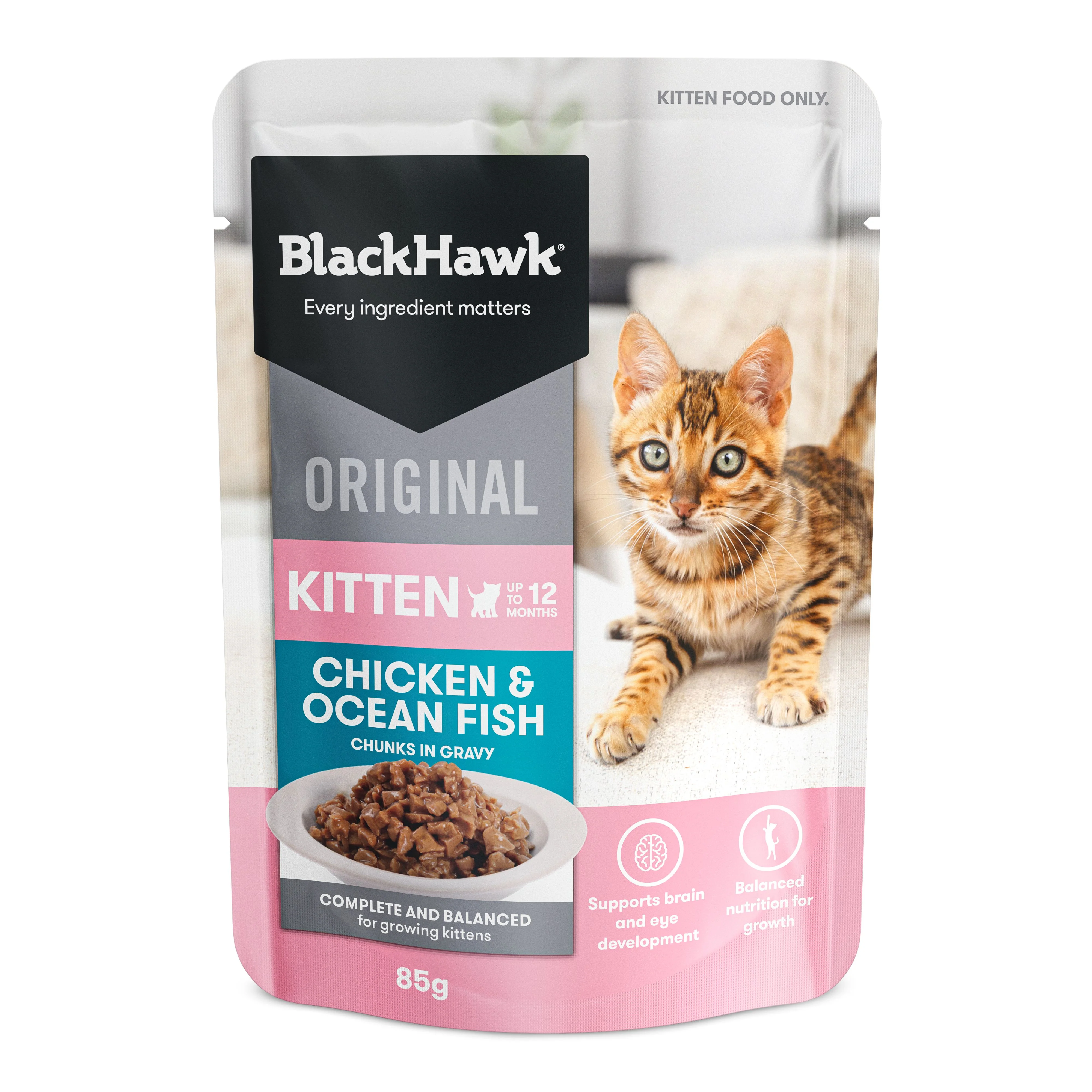 Black Hawk Chicken and Ocean Fish Kitten Wet Food 85gx12 - Image 4