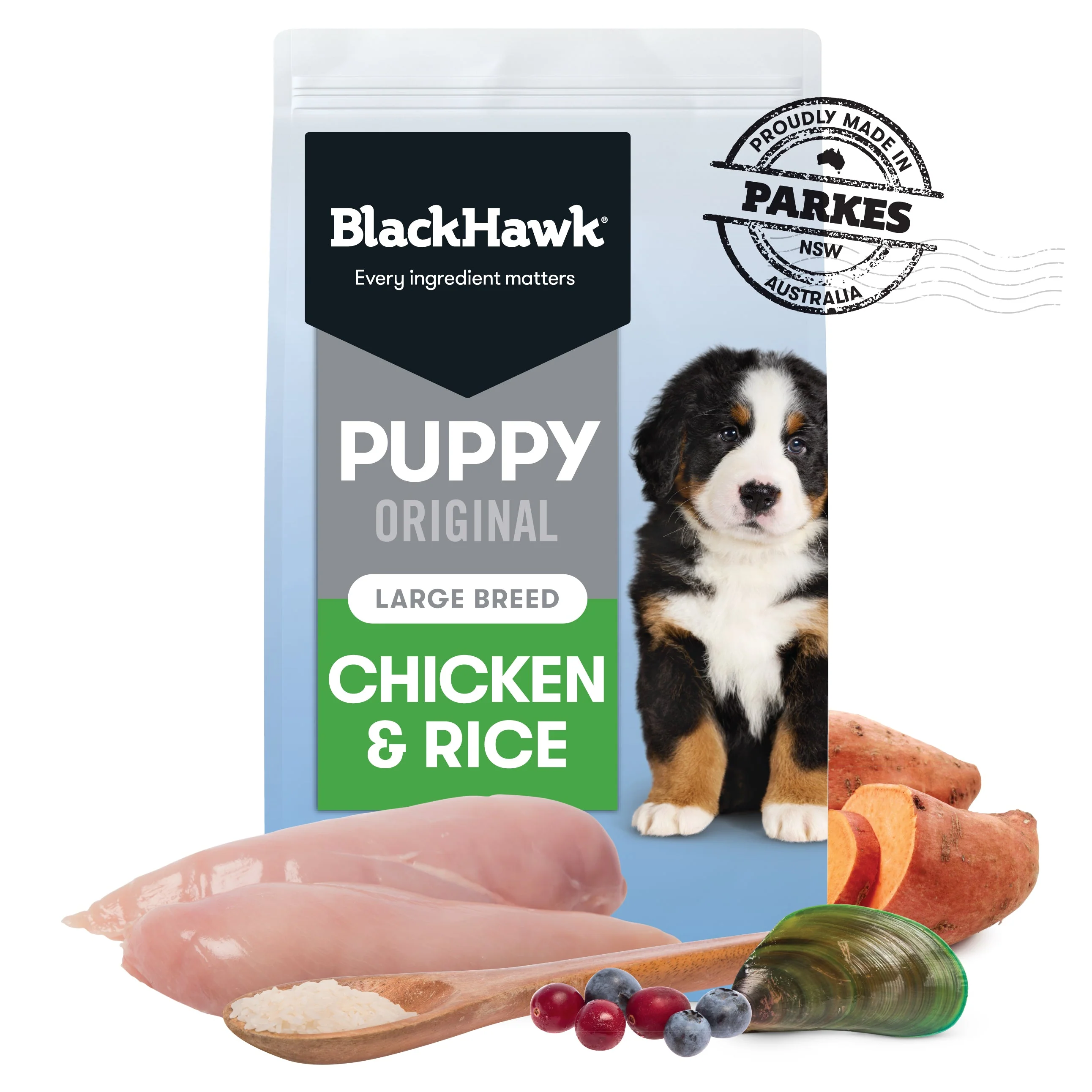 Black Hawk Chicken and Rice Large Breed Puppy Dry Dog Food 20kg - Image 3