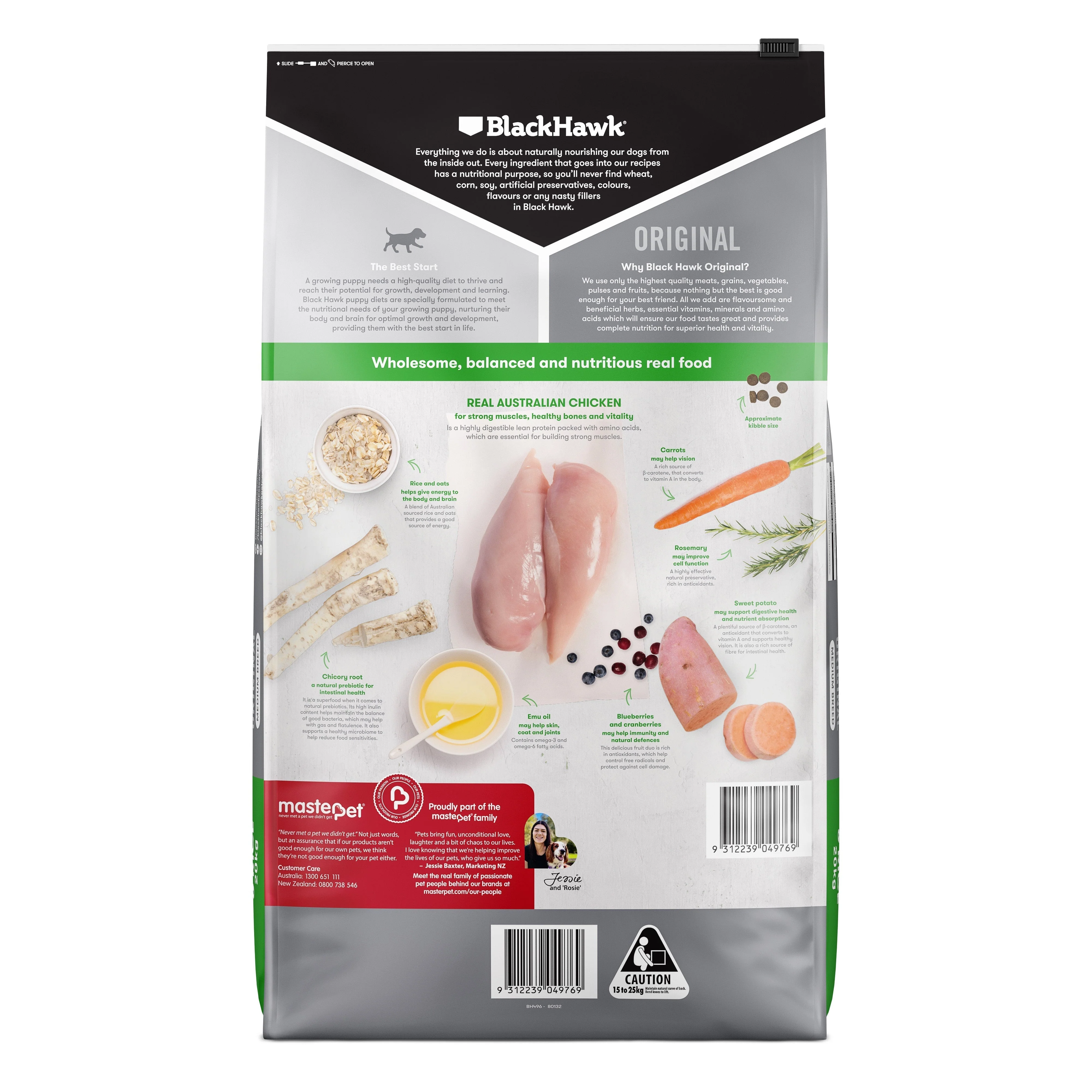 Black Hawk Chicken and Rice Medium Breed Puppy Dry Dog Food 20kg - Image 2