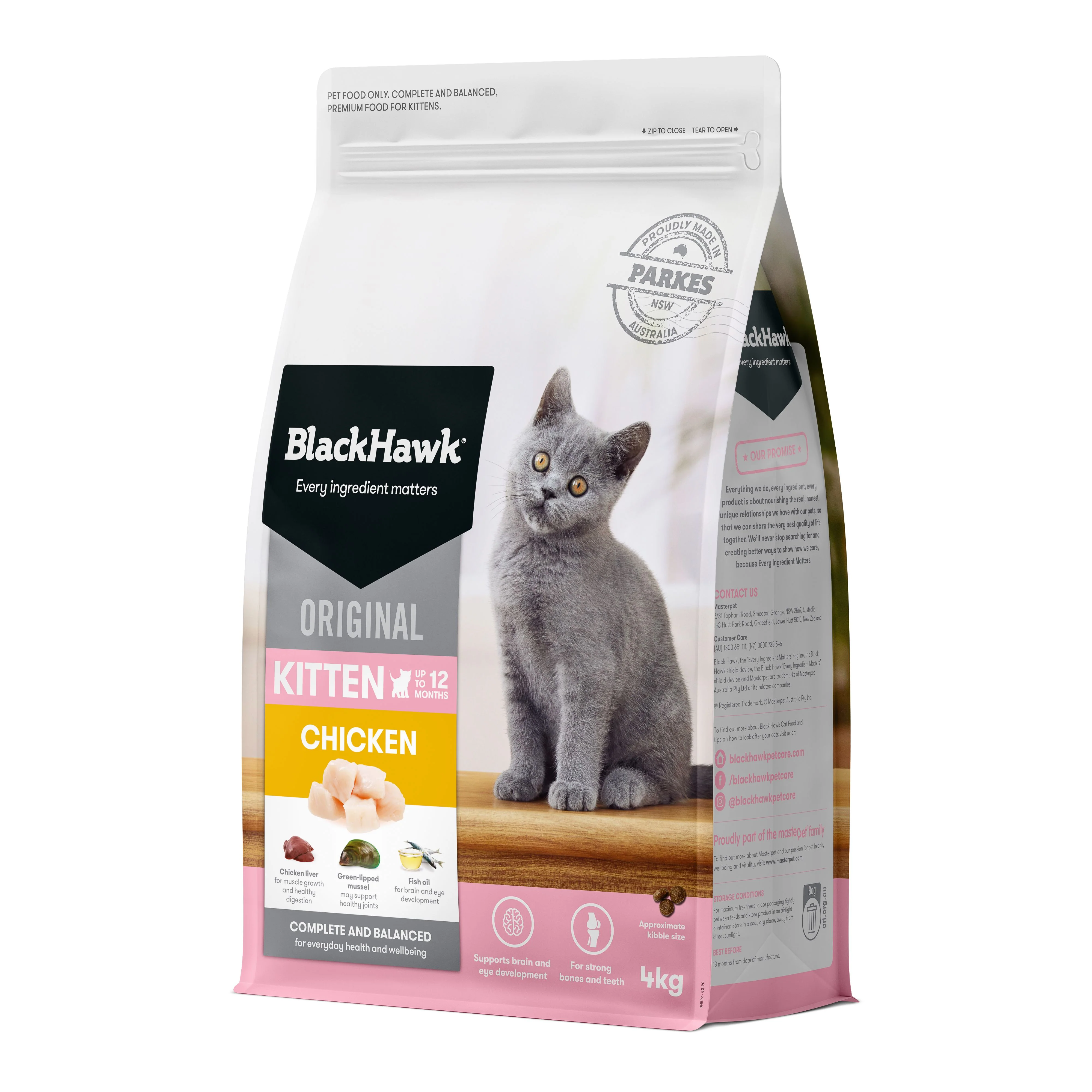 Black Hawk Chicken Kitten Dry Food 4kg - Image 3