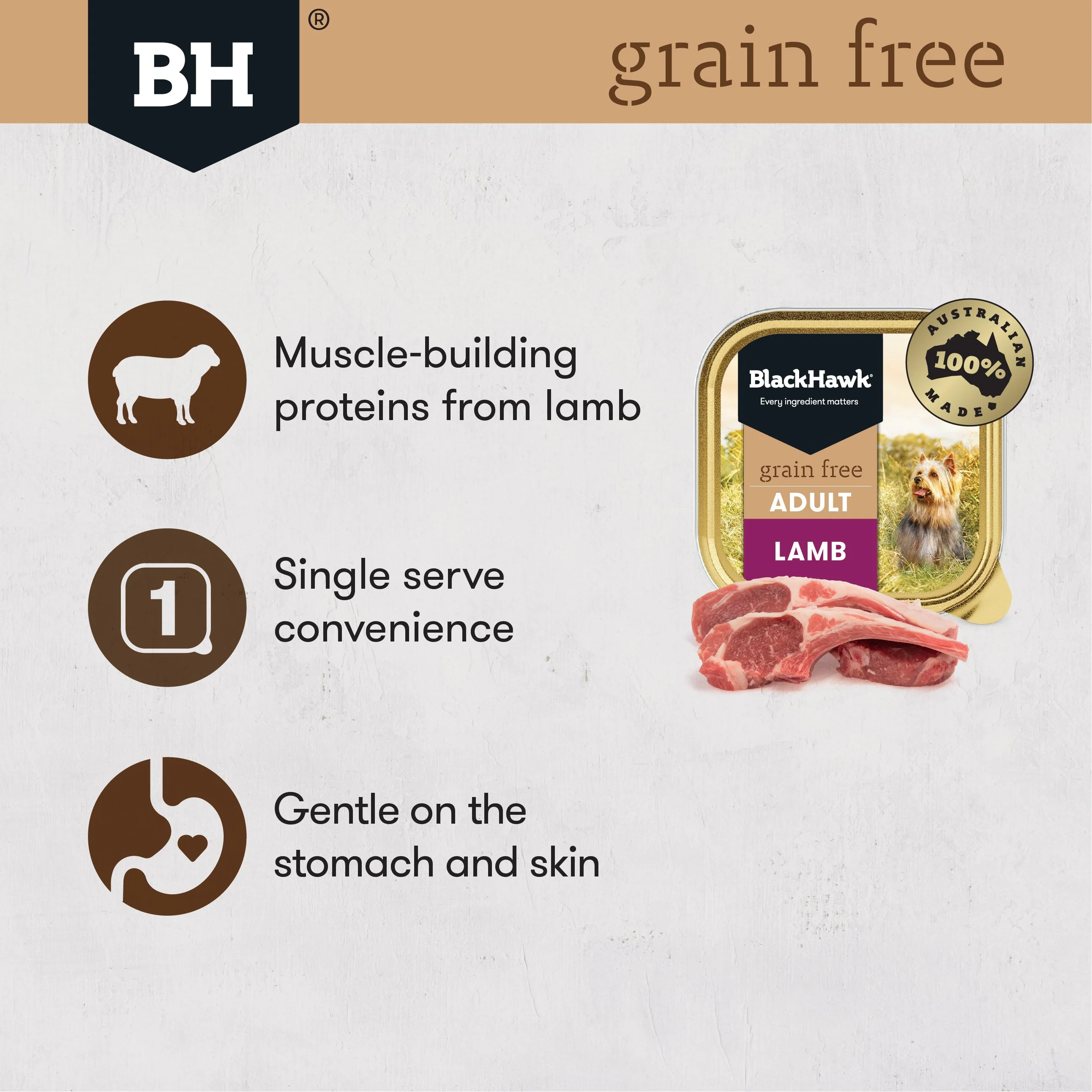 Black Hawk Grain Free Lamb Wet Dog Food 100g x 9 - Image 3