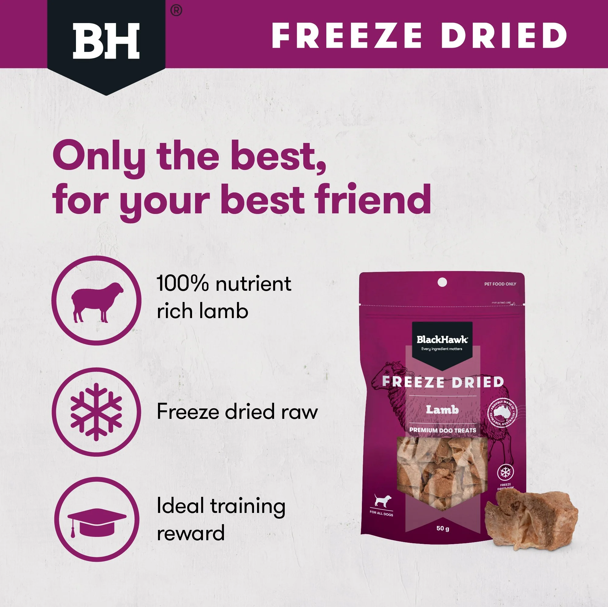 Black Hawk Freeze Dried Lamb Dog Treats 50g - Image 12