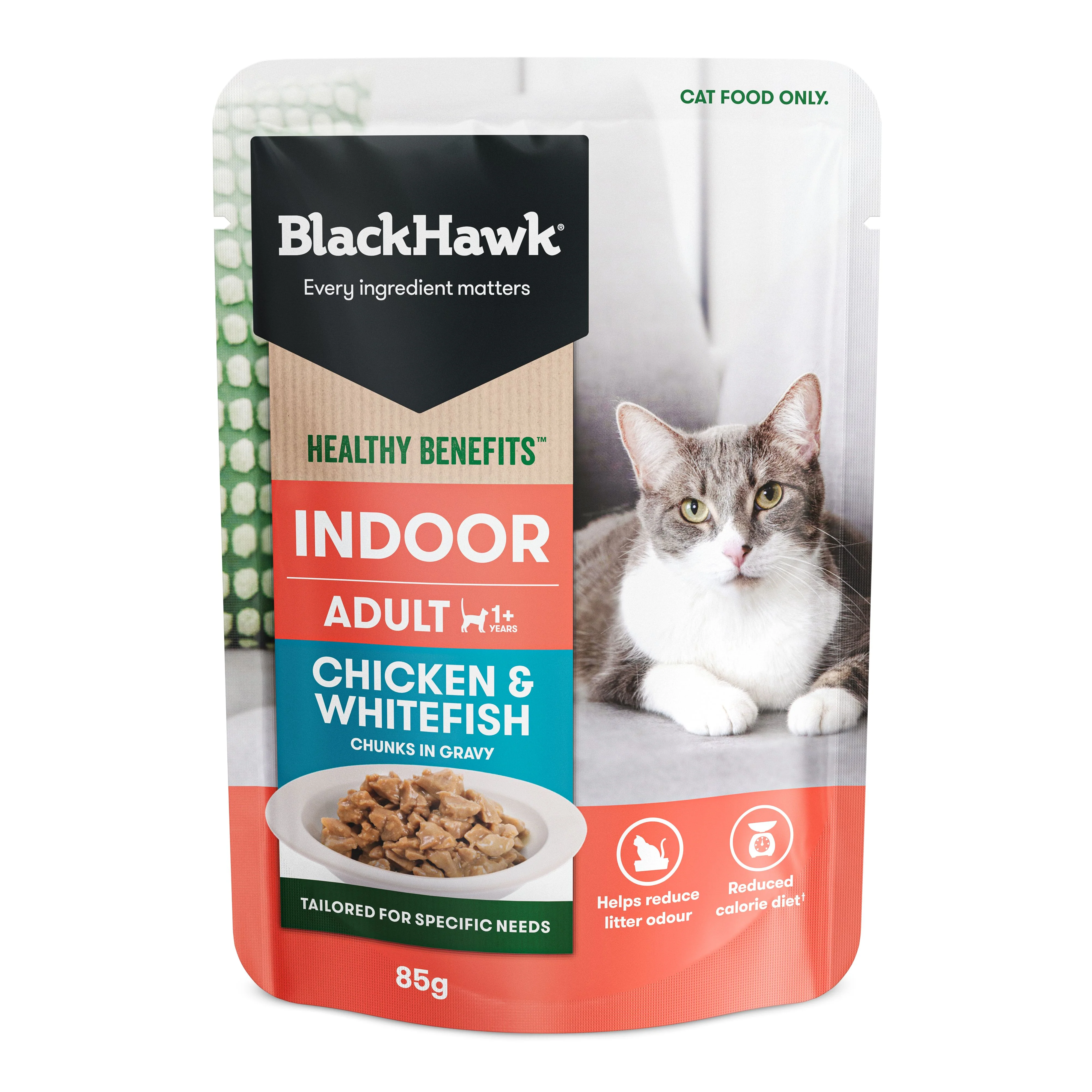 Black Hawk Healthy Benefits Indoor Cat Wet Food 85gx12 - Image 4