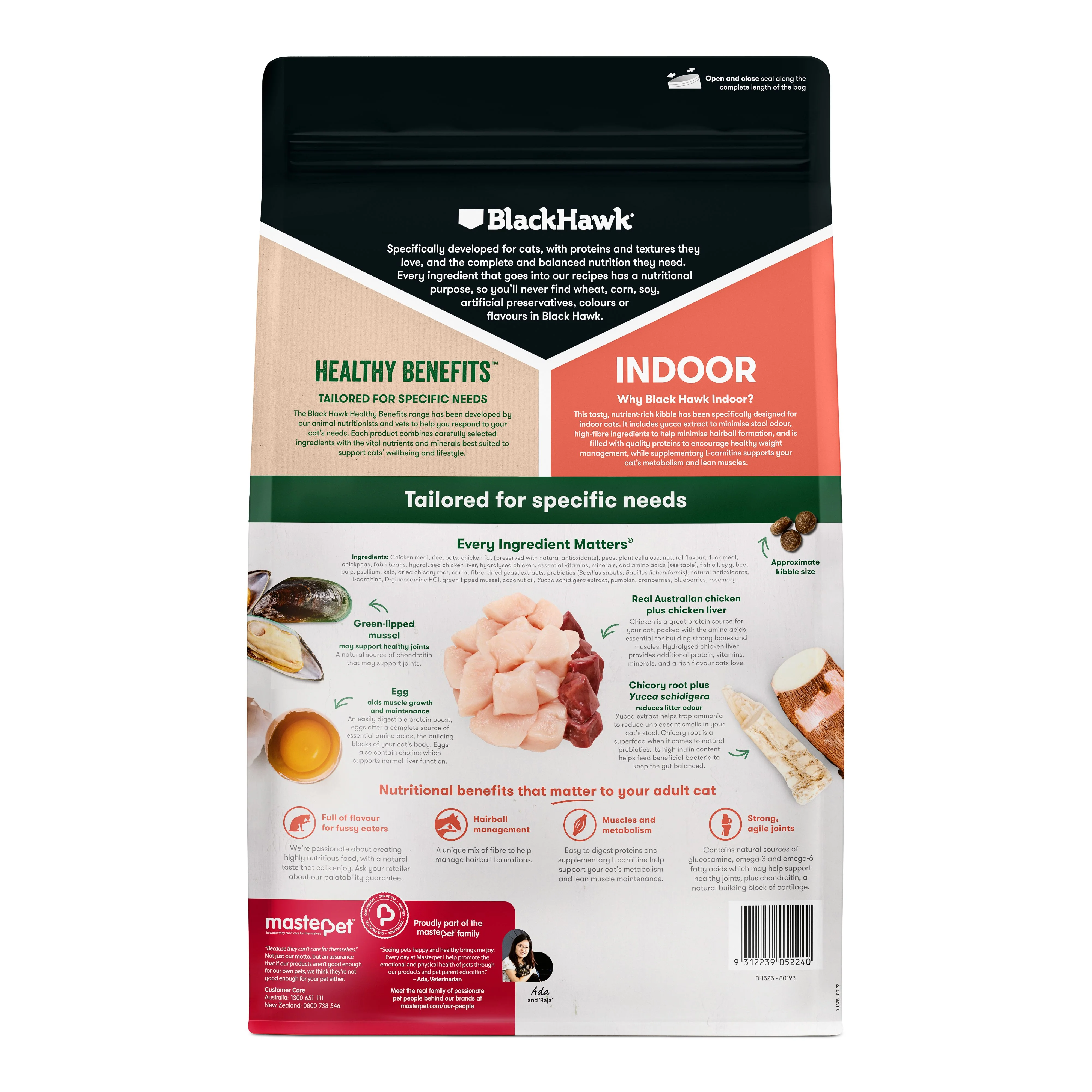 Black Hawk Healthy Benefits Indoor Chicken Cat Dry Food 4kg - Image 2