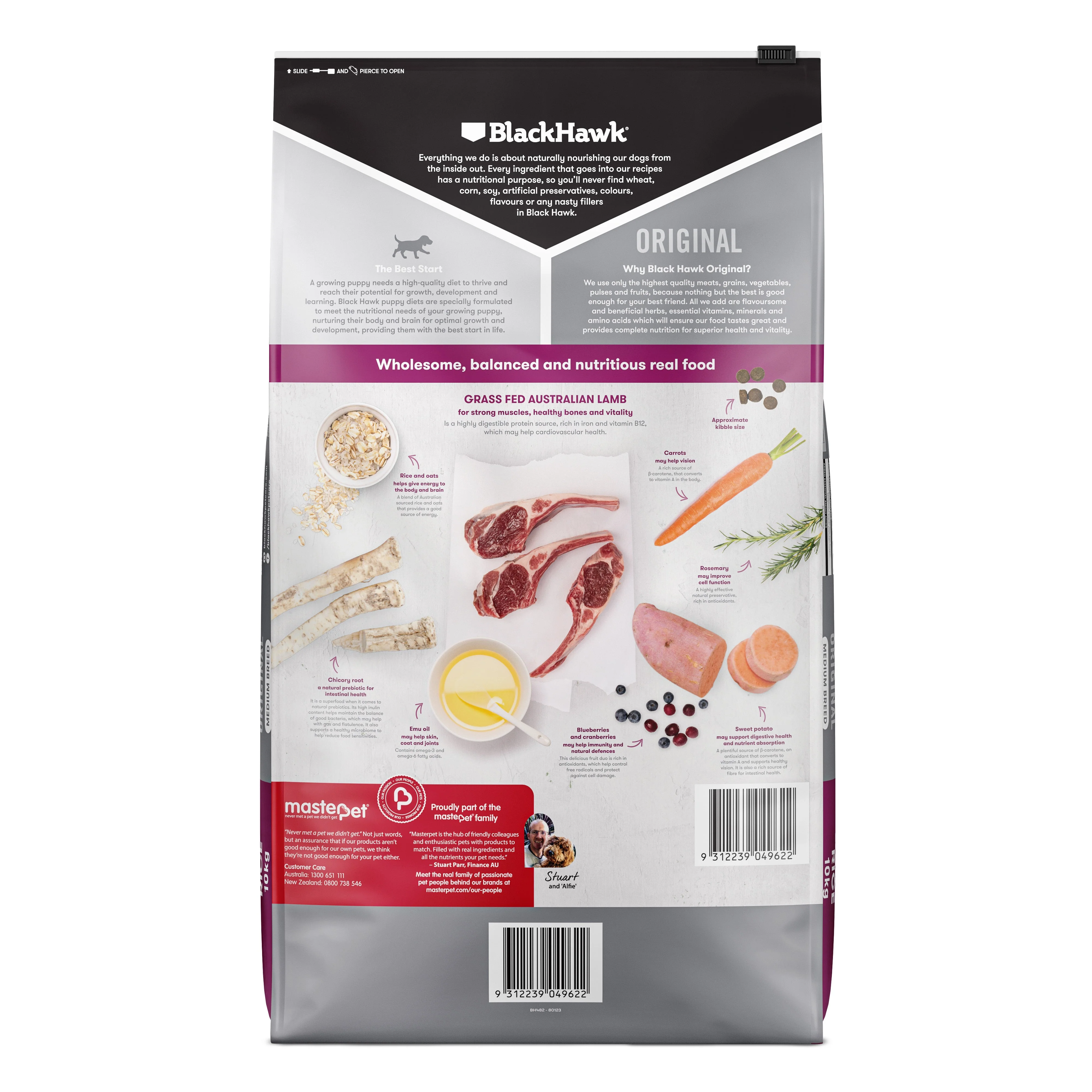 Black Hawk Lamb and Rice Medium Breed Puppy Dry Dog Food 10kg - Image 3