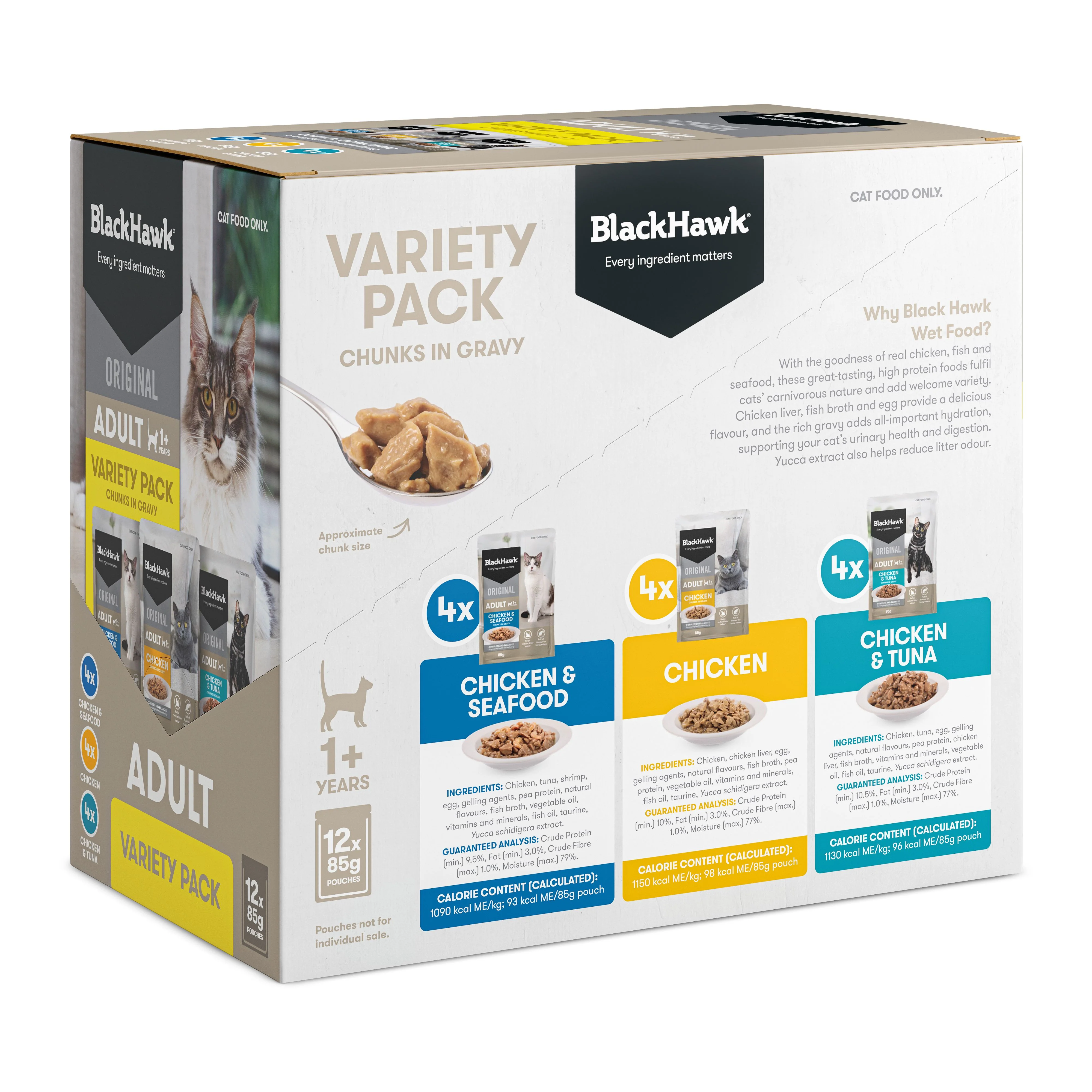 Black Hawk Variety Pack Cat Wet Food 85g x 12 - Image 2