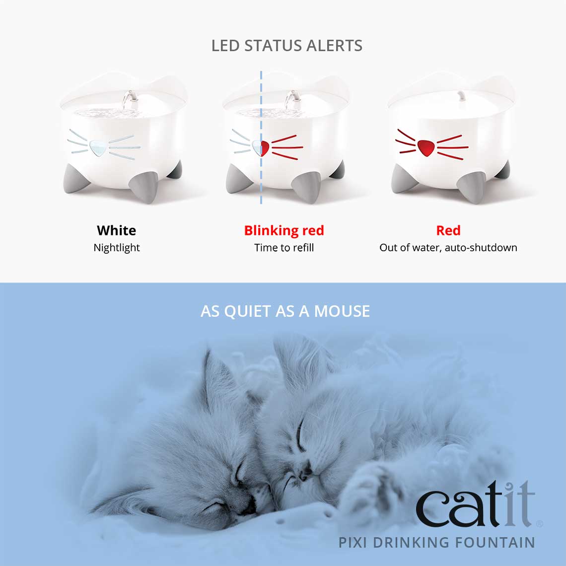 Catit Pixi Water Fountain for Cats Light Blue - Image 4