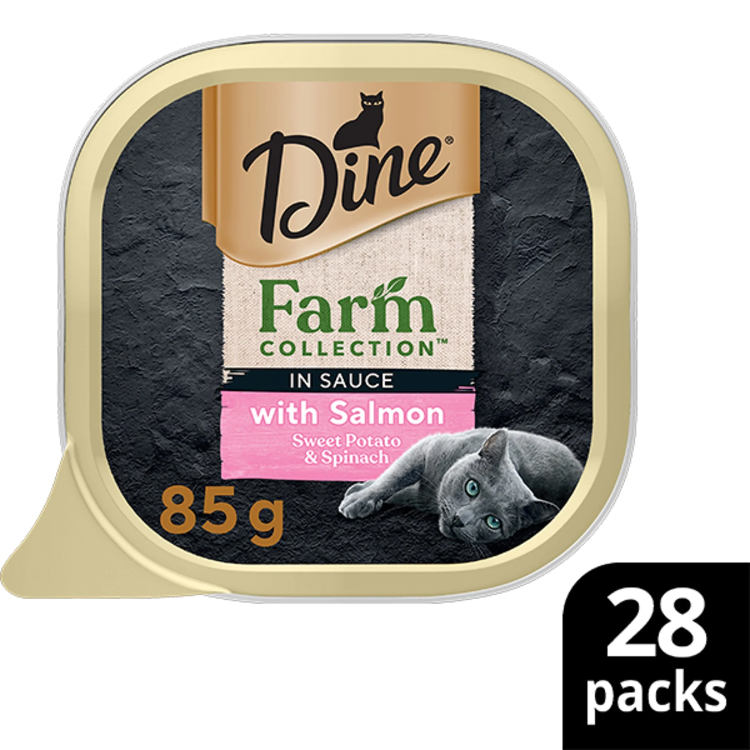 Dine Farm Collection Salmon Sweet Potato and Spinach Adult Cat Wet Food 85g x 28 - Image 3