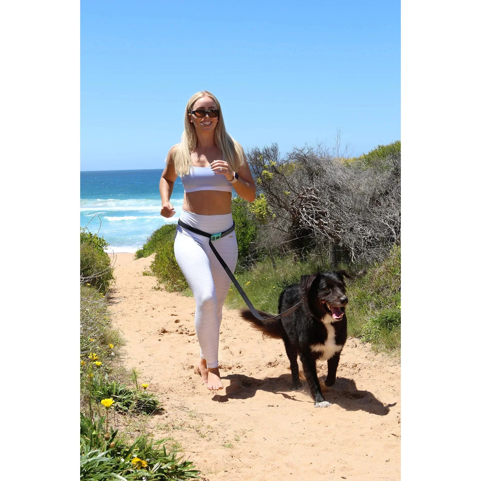 DOOG Neoprene Clip It Bolt Black and Yellow Adjustable Dog Lead Extra Large - Image 4