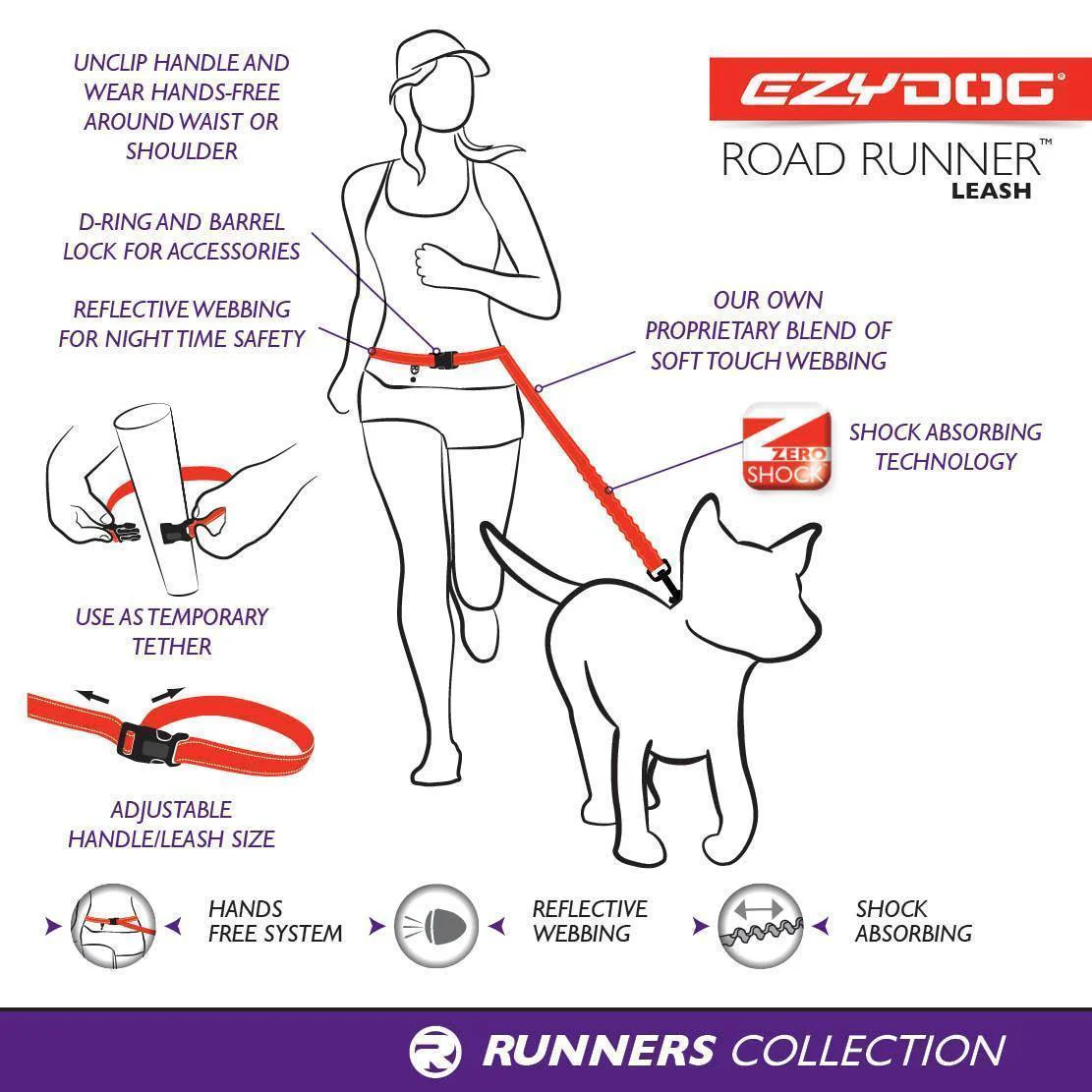 Ezydog Road Runner Dog Leash 25 Black - Image 4