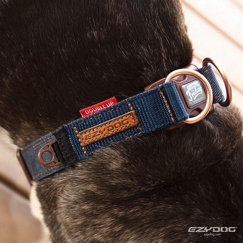 EzyDog Double Up Dog Collar Small Denim - Image 2
