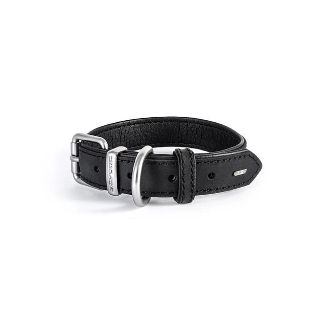 EzyDog Oxford Leather Dog Collar Black Large