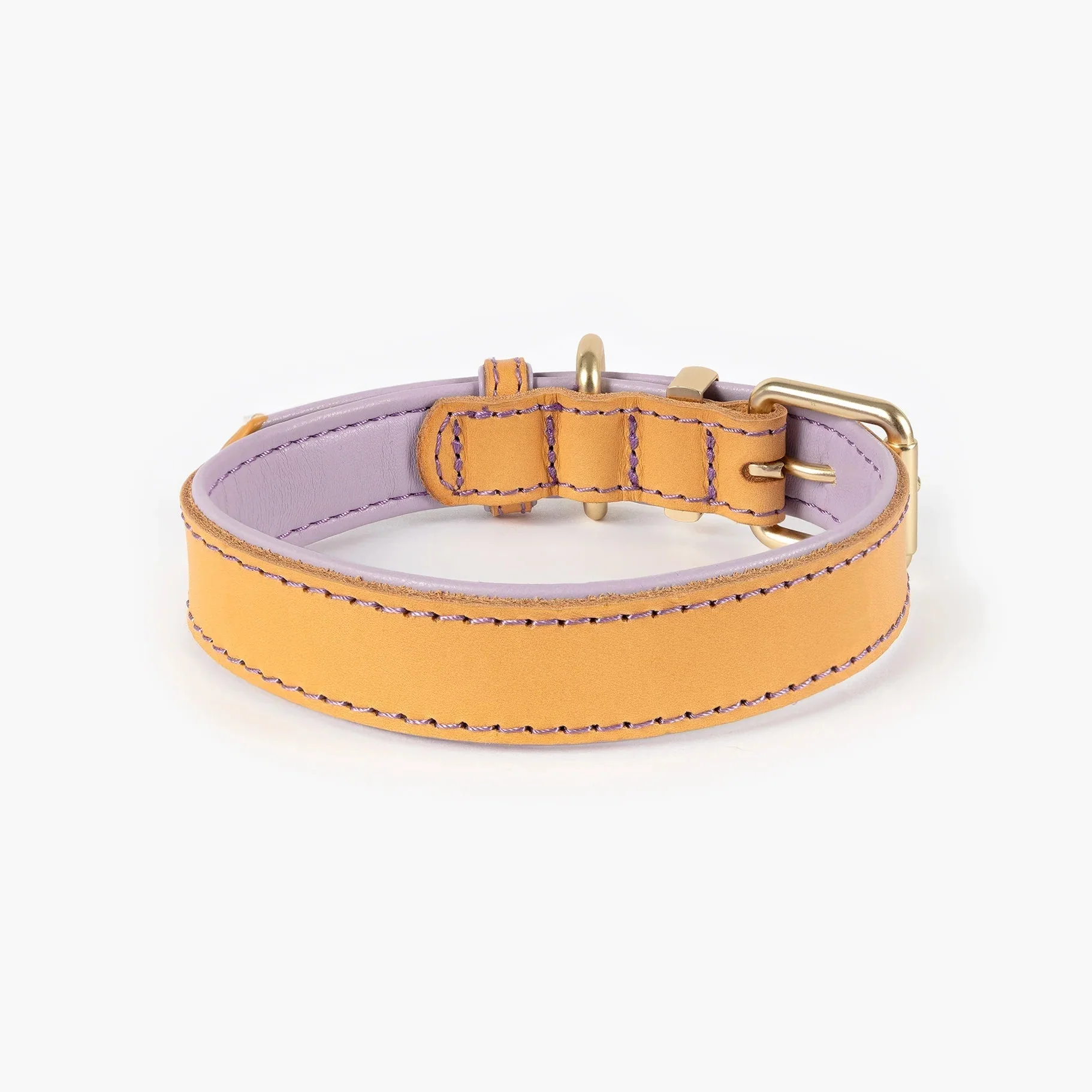 EzyDog Oxford Leather Dog Collar Blonde and Lilac Extra Small - Image 2