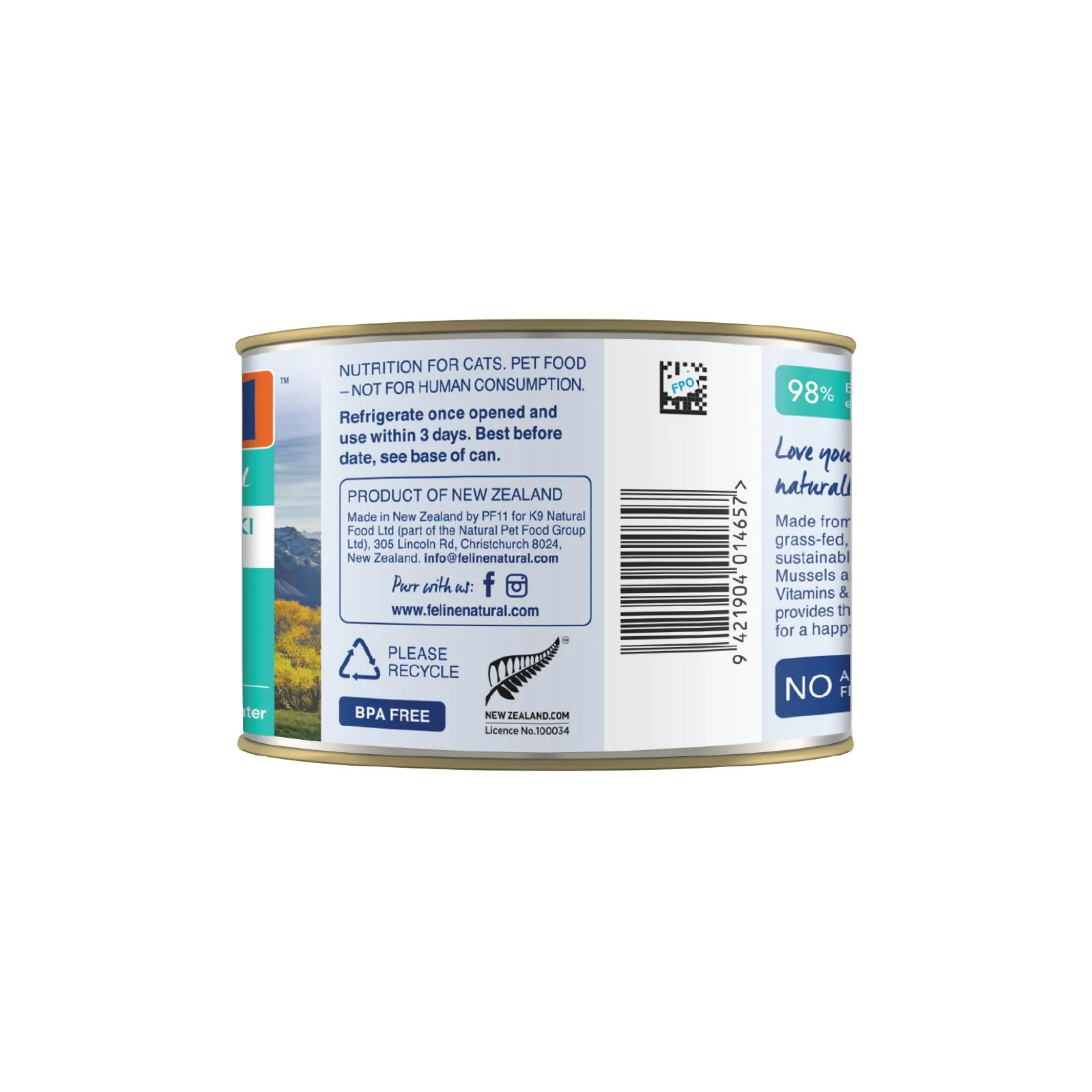 Feline Natural Beef and Hoki Feast Wet Cat Food 170g - Image 4