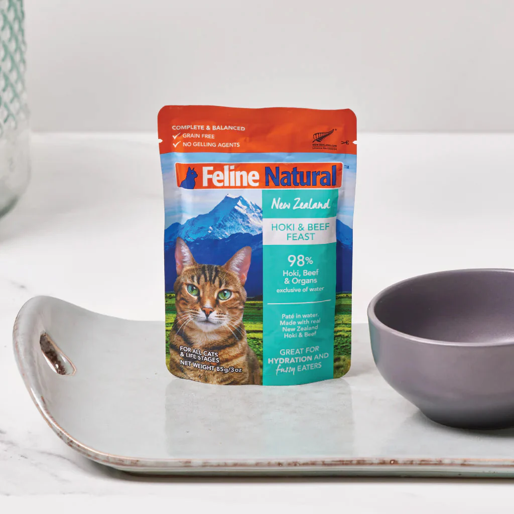 Feline Natural Hoki and Beef Feast Wet Cat Food 85g X12 - Image 2