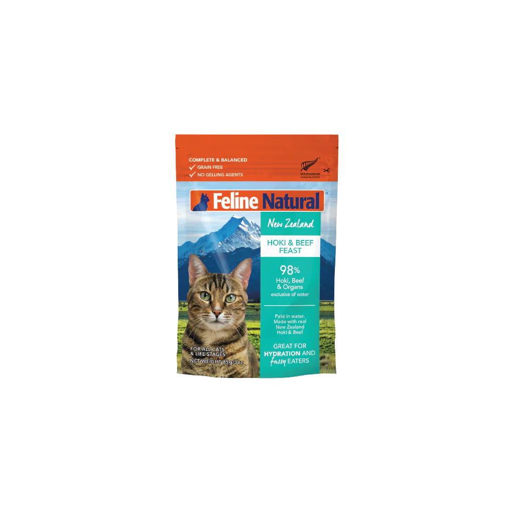 Feline Natural Hoki and Beef Feast Wet Cat Food 85g X12 - Image 3