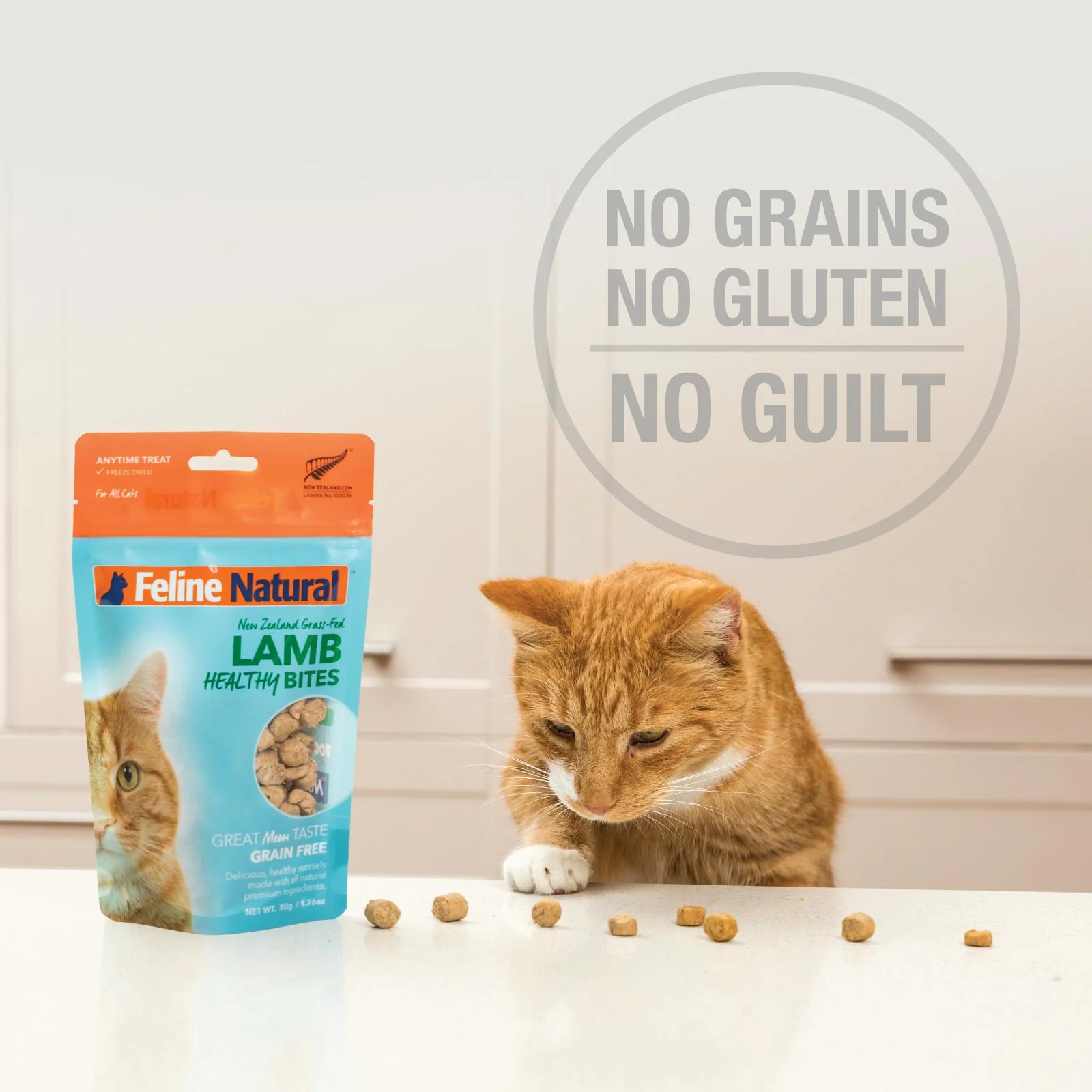 Feline Natural Lamb Healthy Bites Freeze Dried Cat Treats 50g - Image 7