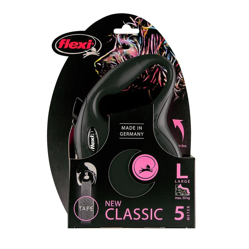 Flexi Classic Tape Retractable Dog Lead Black Large 5m - Image 2