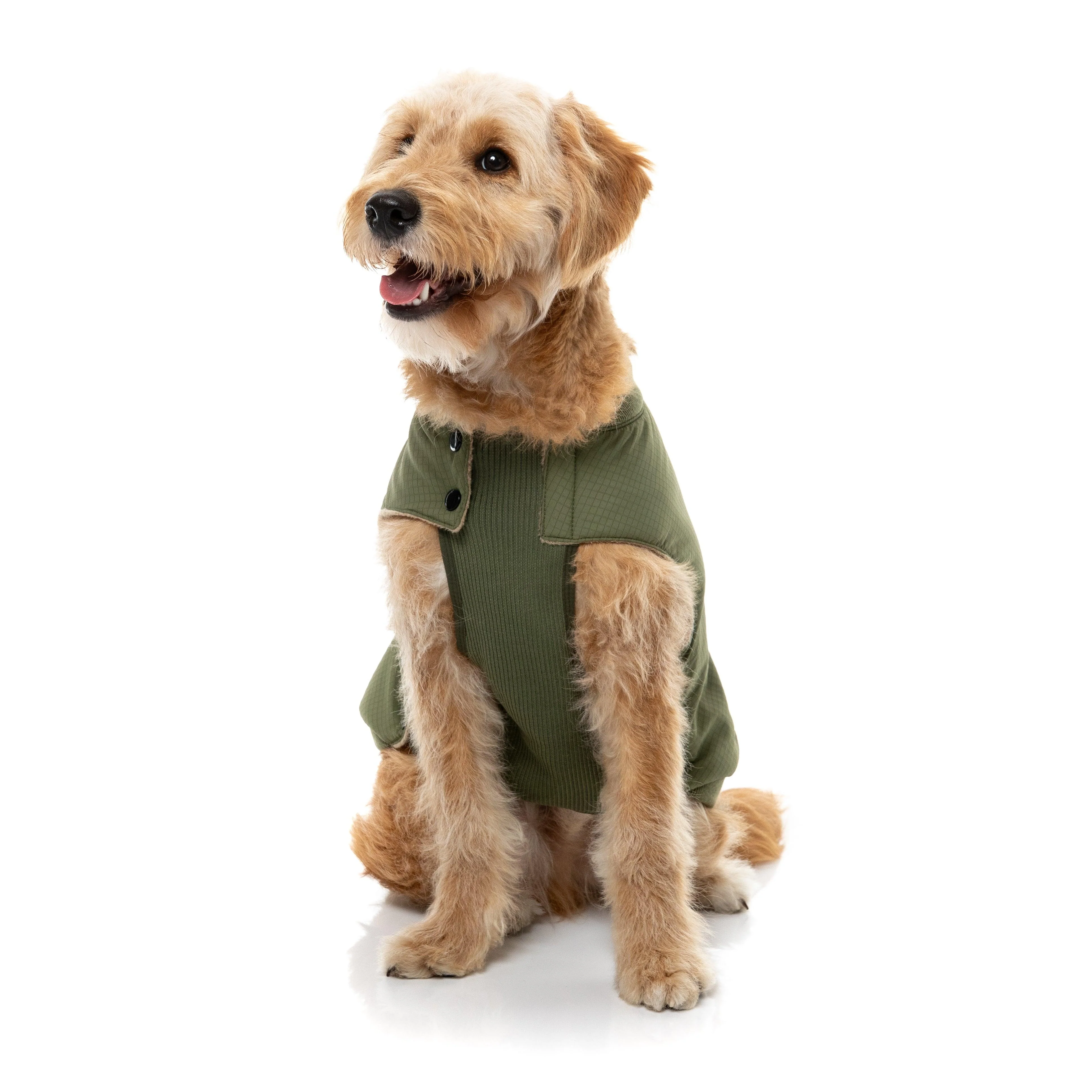 FuzzYard Dog Apparel Bomber Jacket Khaki Green Size 3 - Image 5