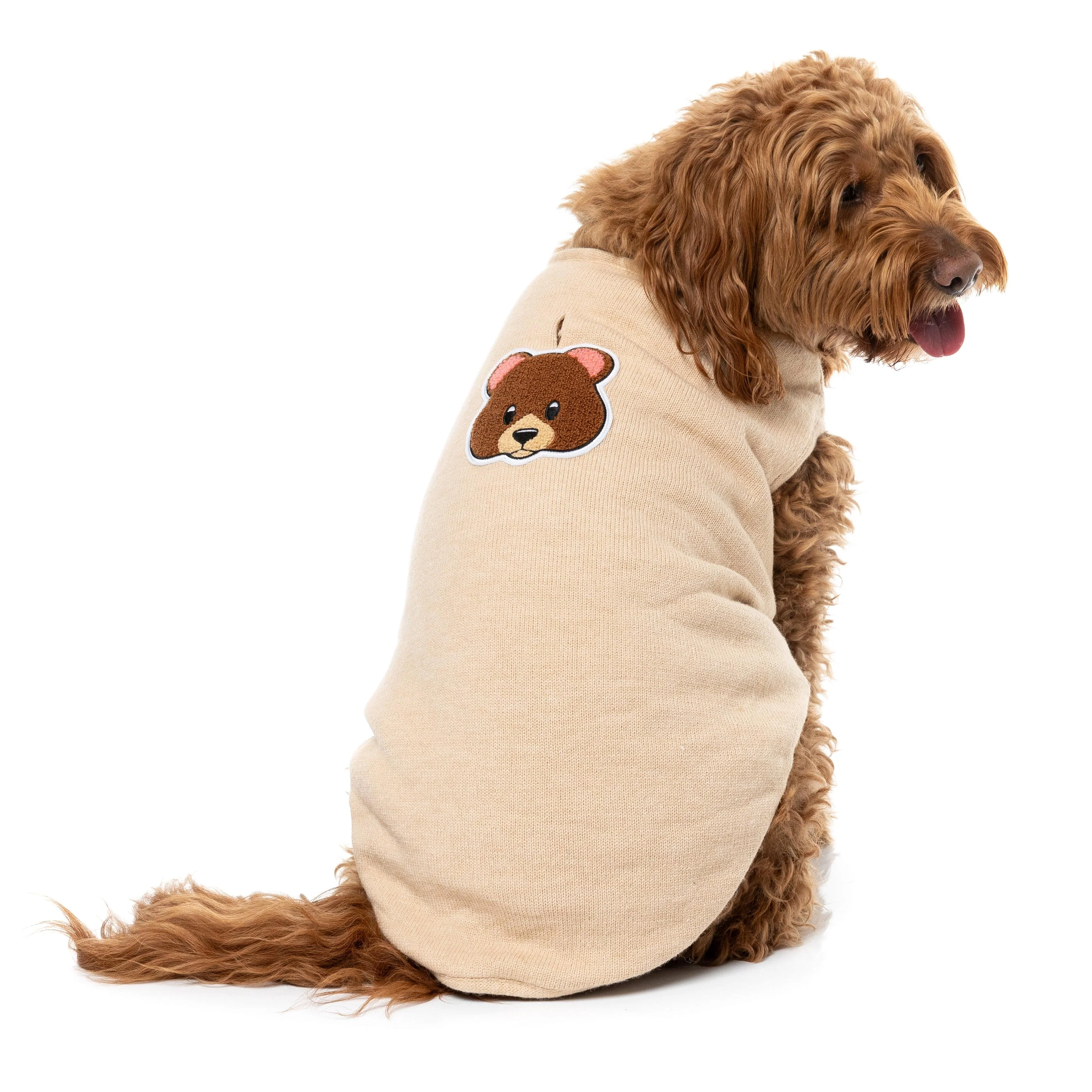 FuzzYard Dog Apparel Knit Pullover Beige Size 3 - Image 3