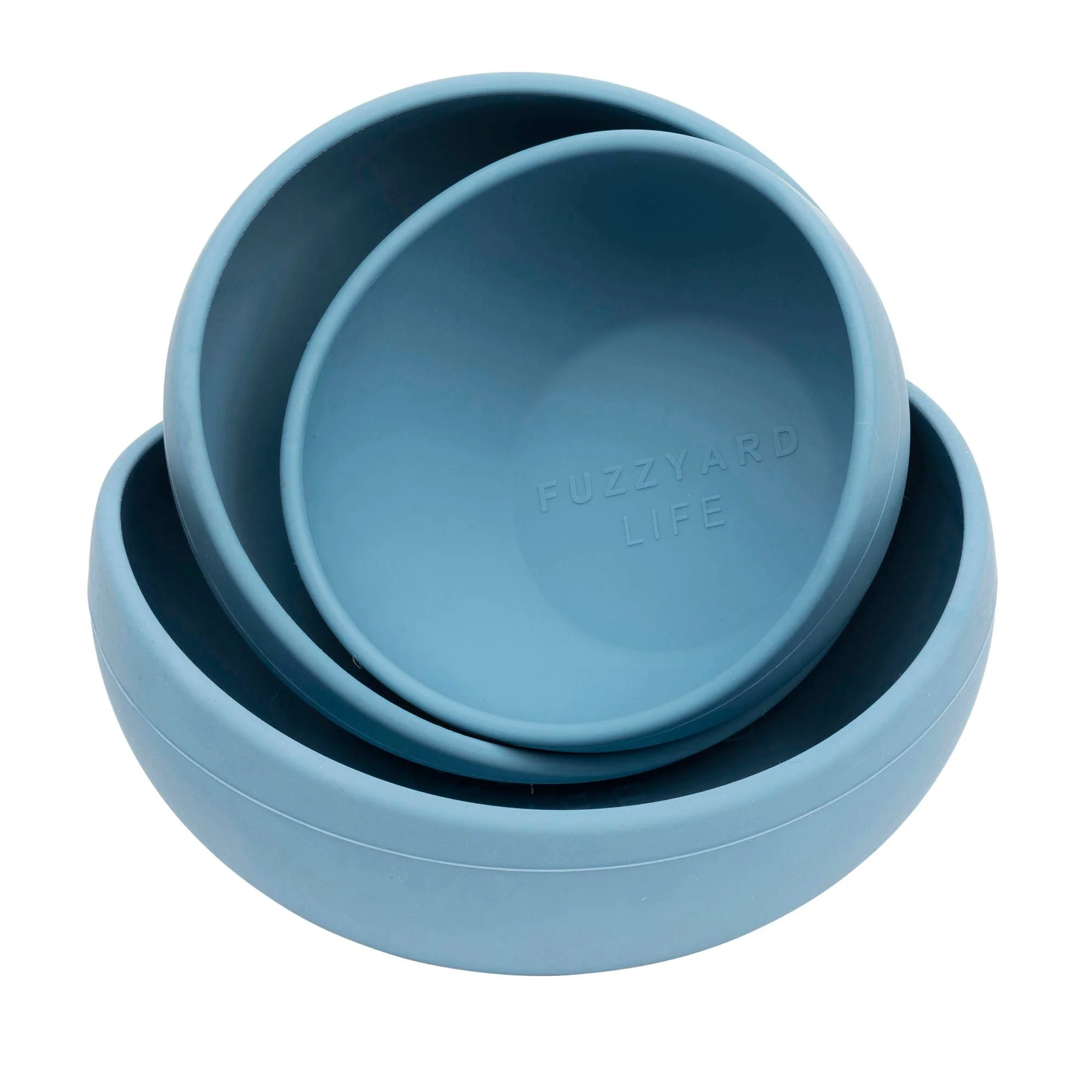 FuzzYard Life Silicone Dog Bowl French Blue Large - Image 2