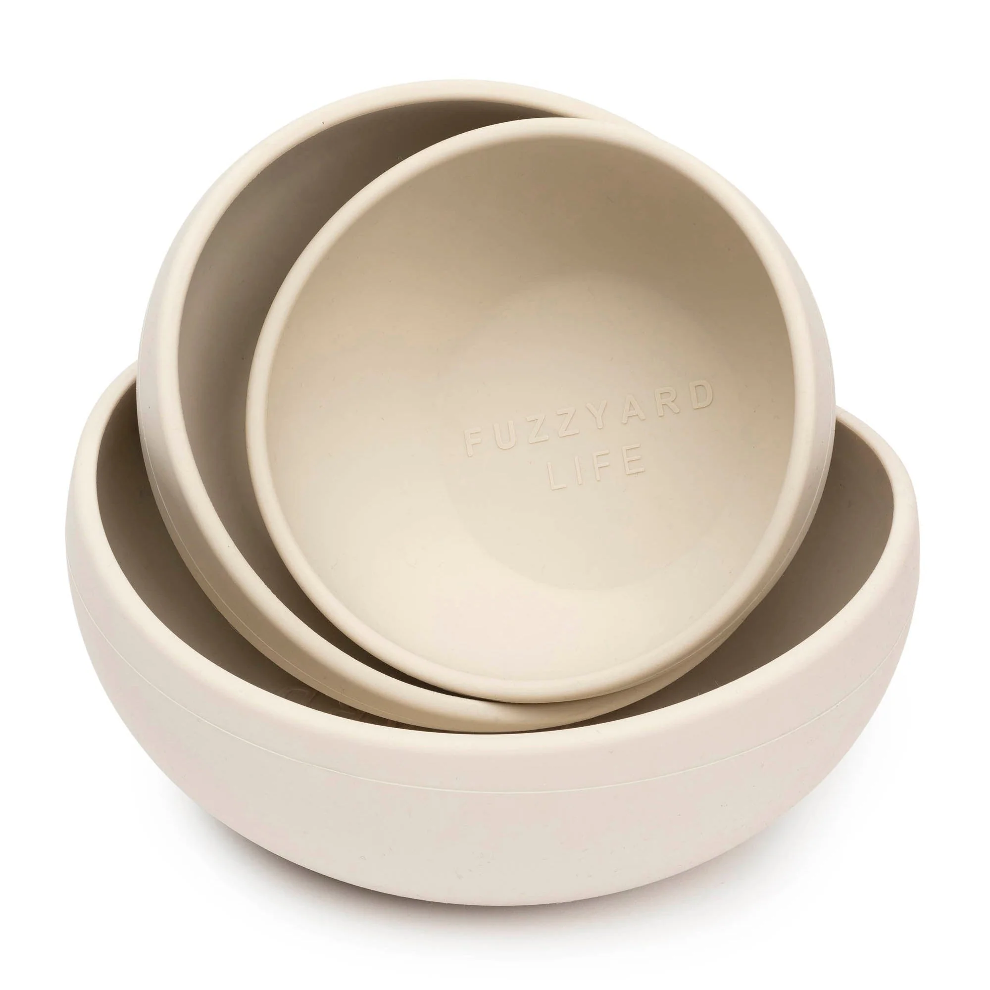 FuzzYard Life Silicone Dog Bowl Sandstone Large - Image 2