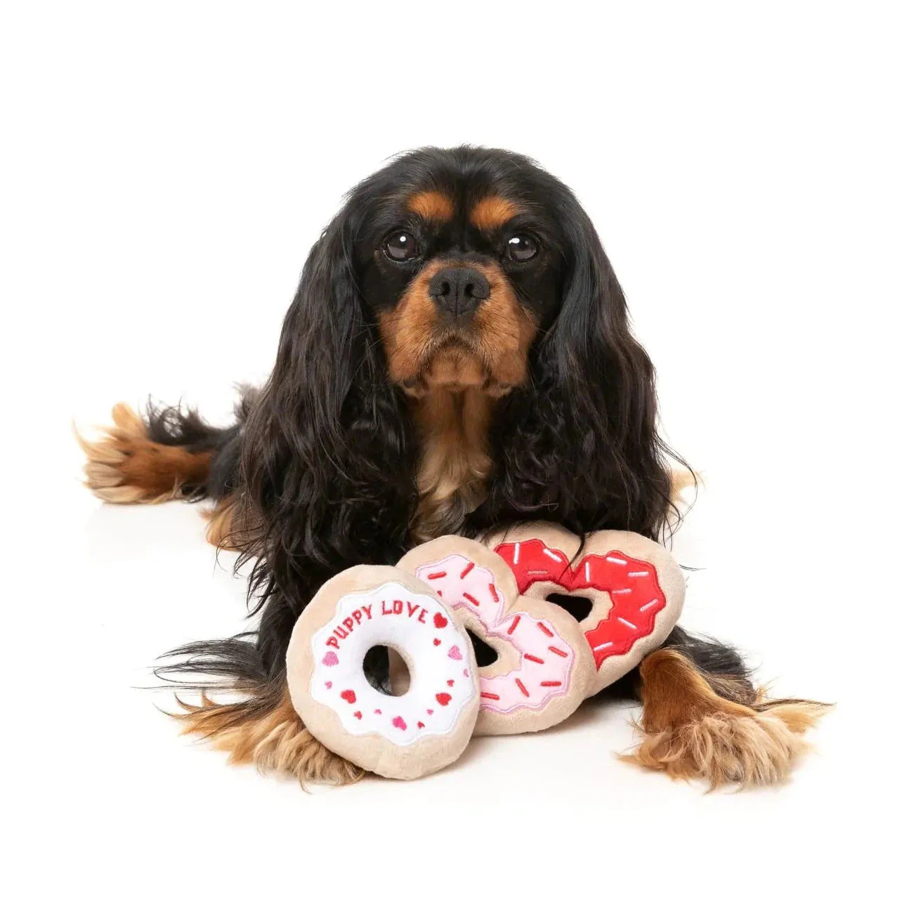 FuzzYard Valentines Day I Heart Donuts Plush Dog Toy 3 Pack - Image 2