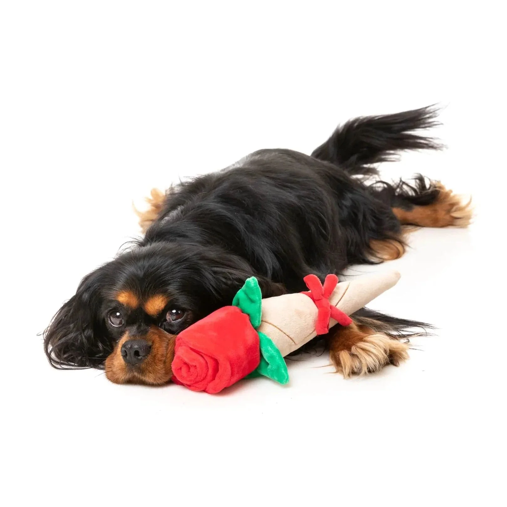 FuzzYard Valentines Day Wrapped Rose Plush Dog Toy - Image 2