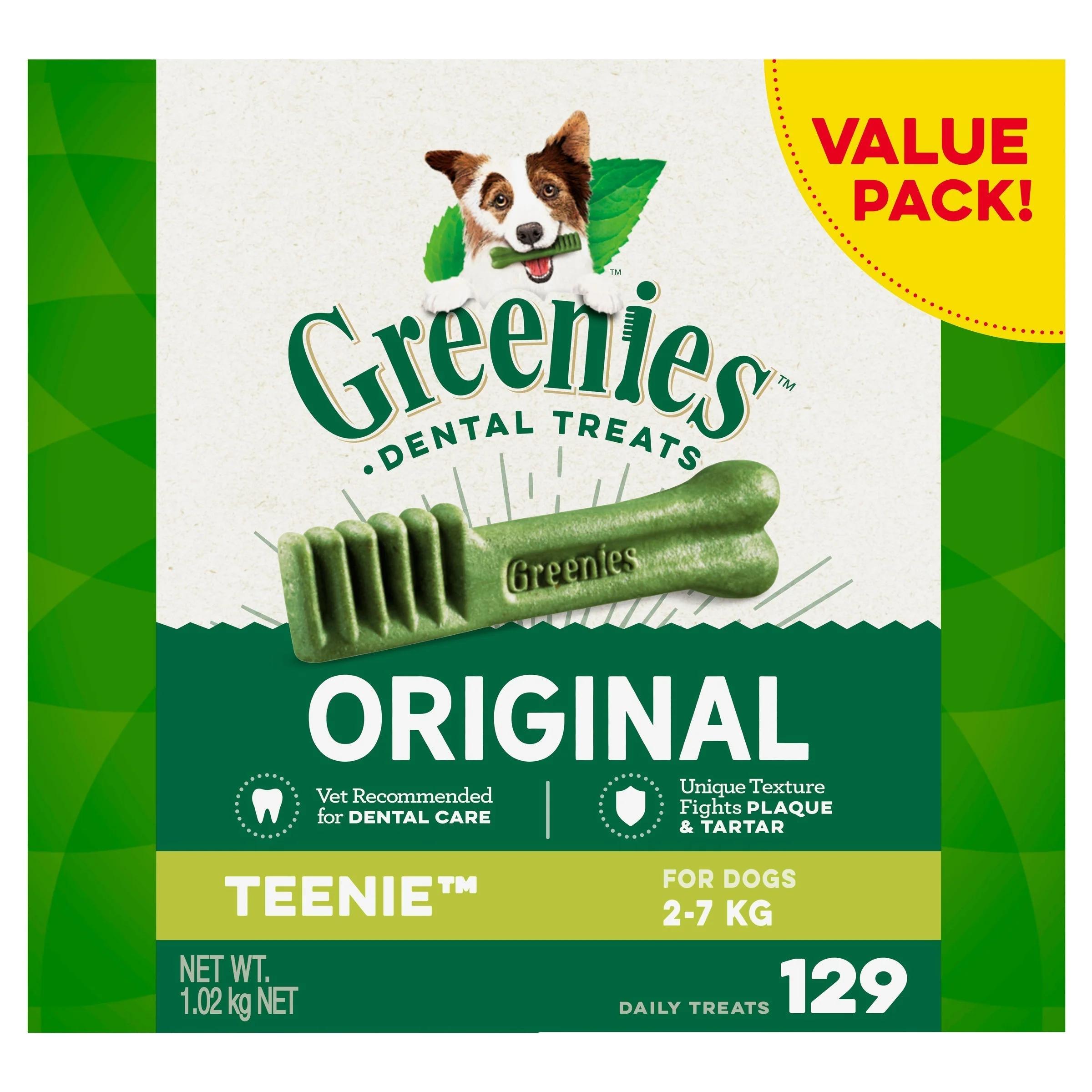 Greenies Dog Original Dental Treats for Teenie Dogs Value Pack 1kg - Image 2