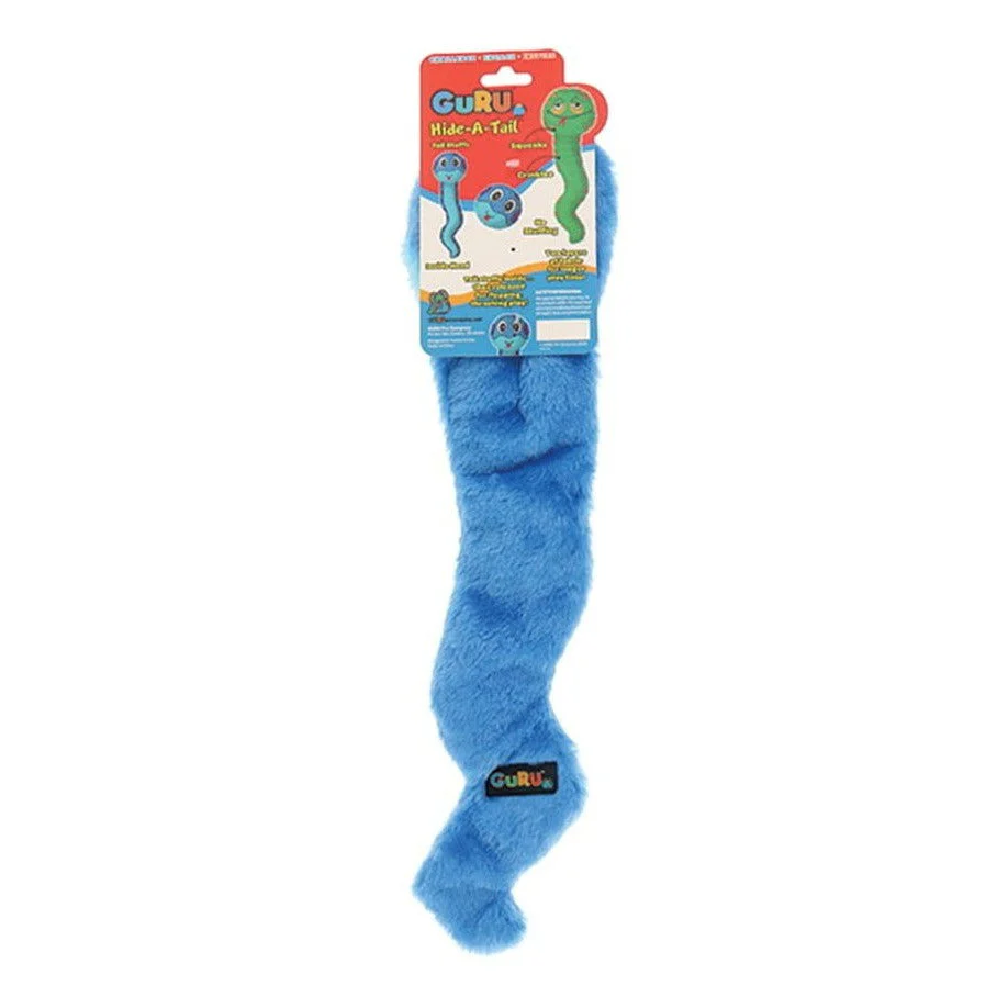 GURU Hide A Tail Snake Plush Dog Enrichment Toy Blue Large - Image 2