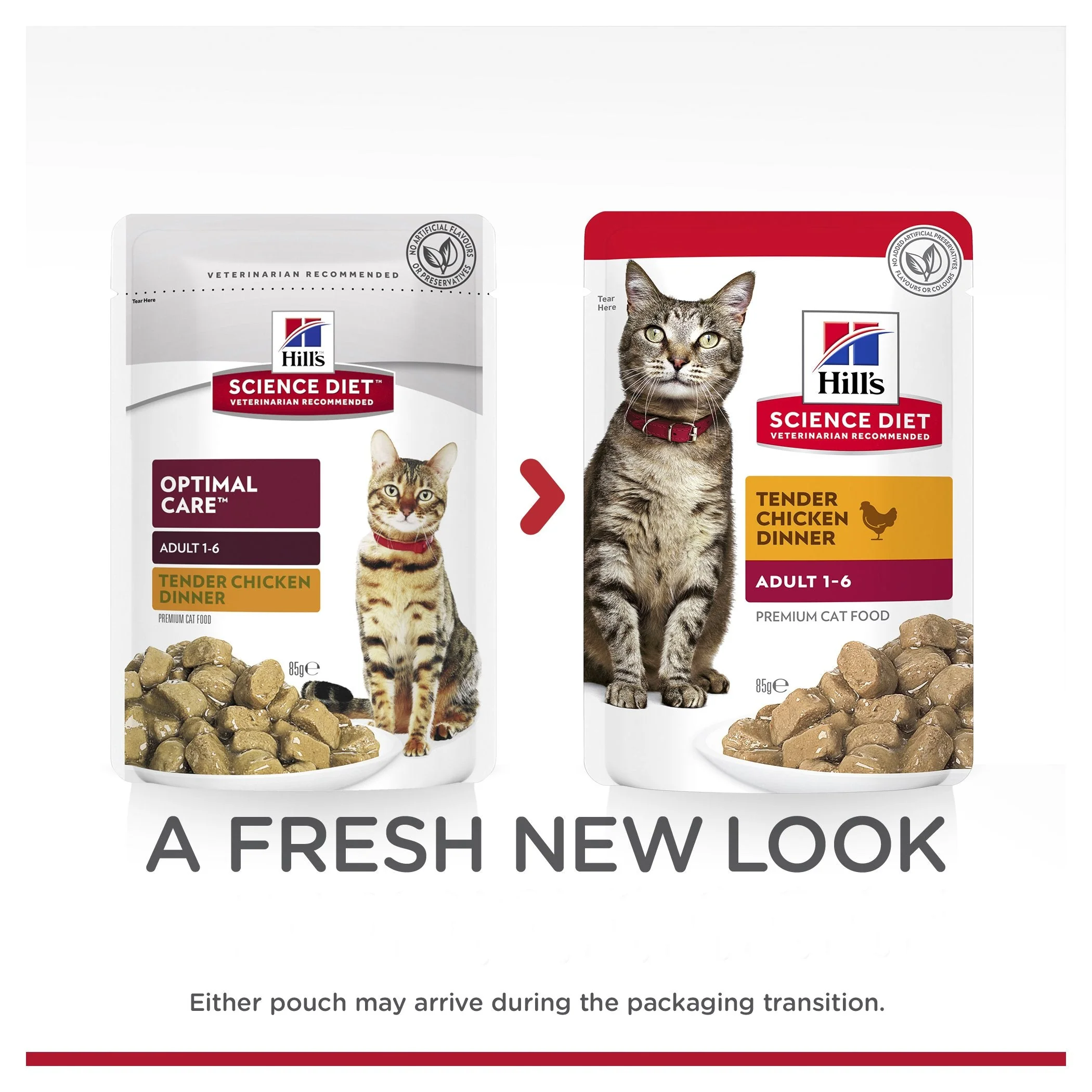Hills Science Diet Adult Optimal Care Chicken Cat Food Pouches 85g - Image 6