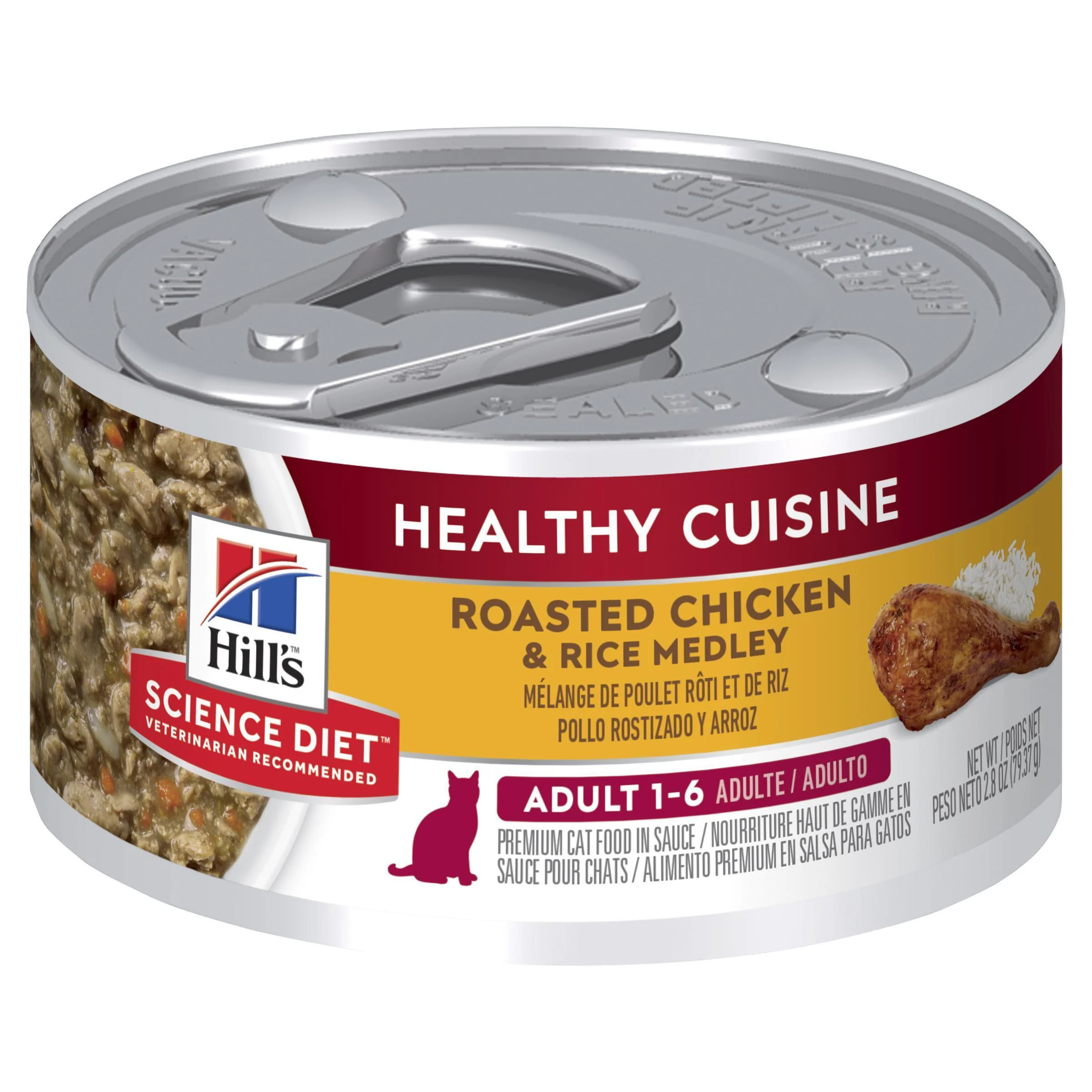 Hills Science Diet Adult Healthy Cuisine Chicken and Rice Medley Canned Cat Food 79g x 24 - Image 2