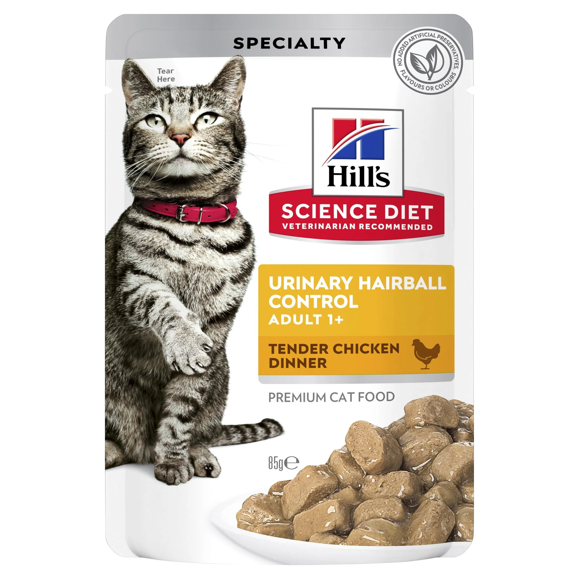 Hills Science Diet Adult Urinary Hairball Control Chicken Cat Food Pouches 85g x 12 - Image 2