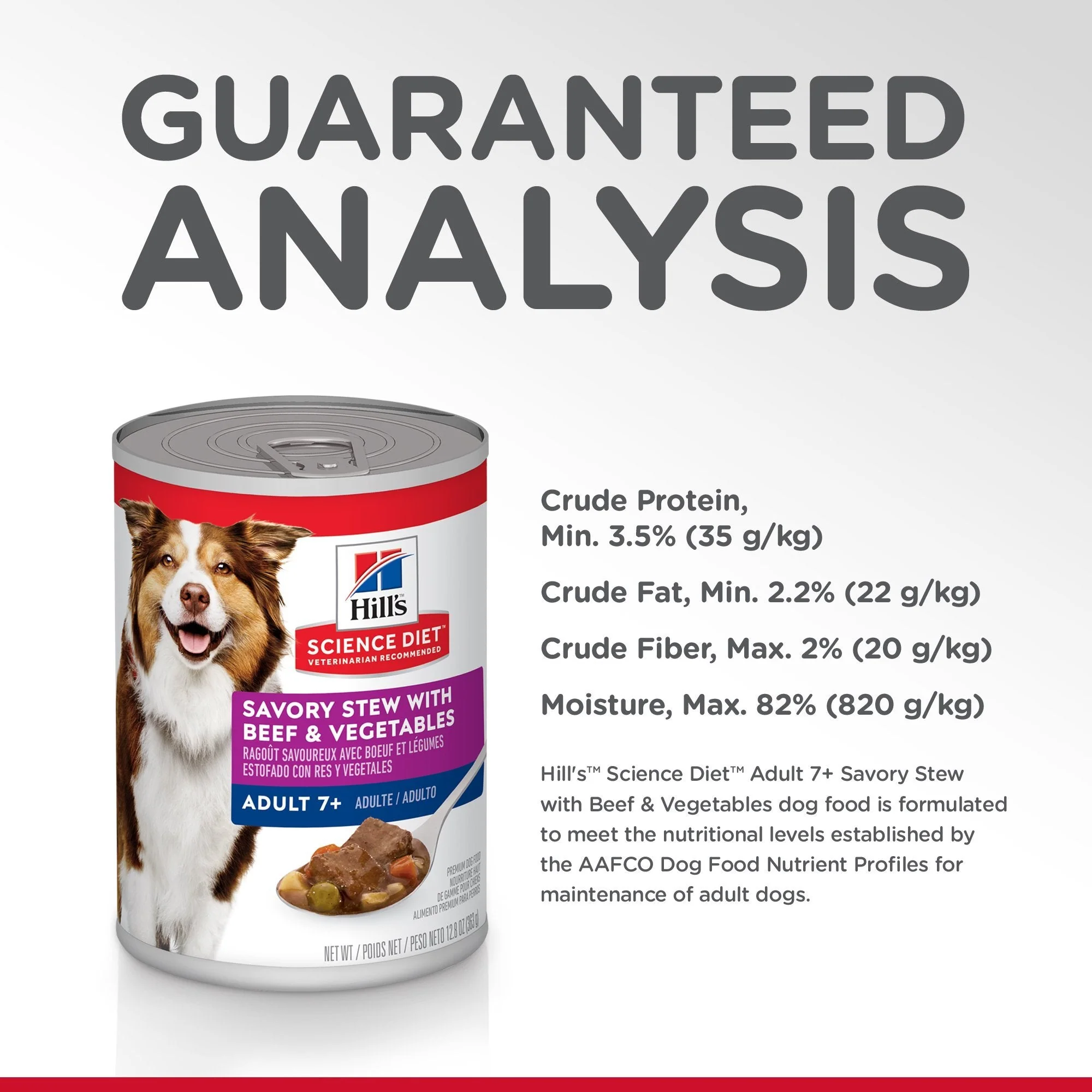 Hills Science Diet Adult 7+ Savoury Stew Beef and Vegetables Canned Dog Food 363g x 12 - Image 7