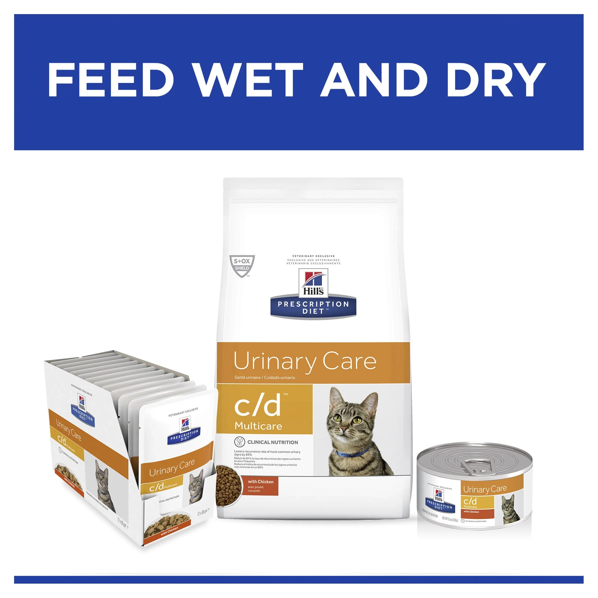 Hills Prescription Diet Cat c/d Multicare Urinary Care Chicken Wet Food 156g x 24 - Image 6