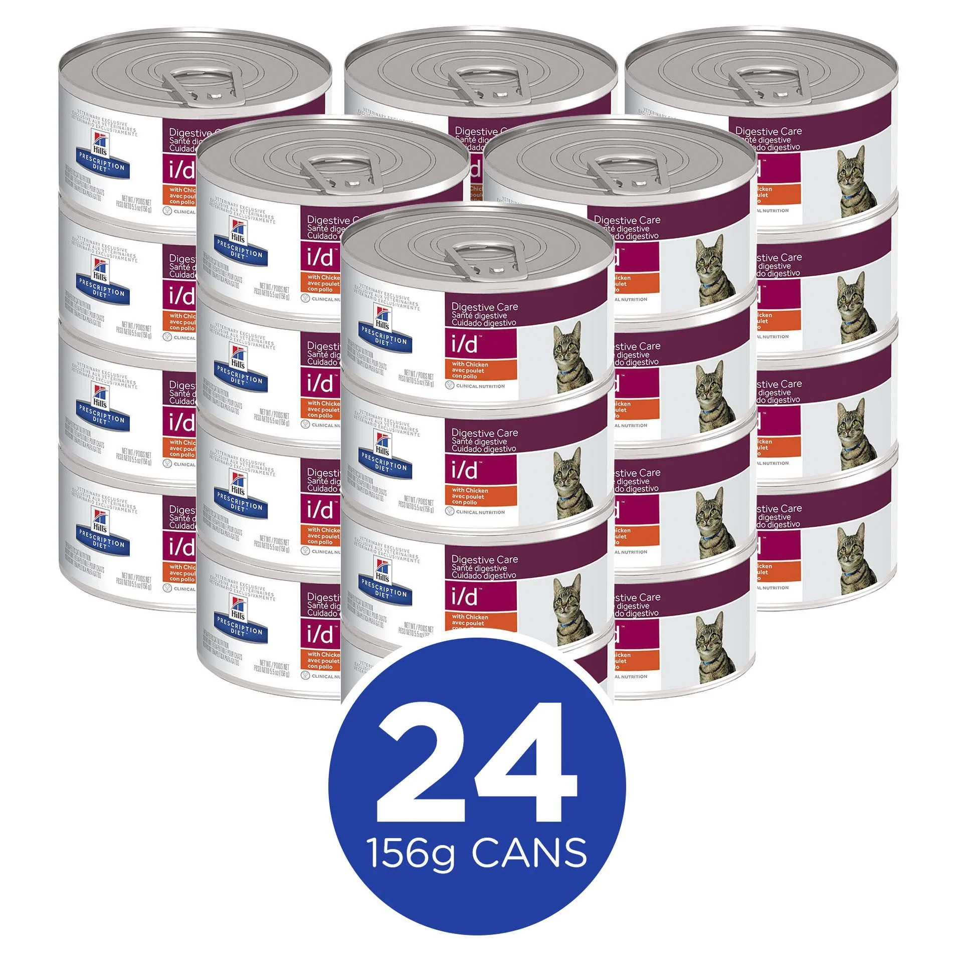 Hills Prescription Diet Cat i/d Digestive Care Chicken Wet Cat Food 156g x 24 - Image 3
