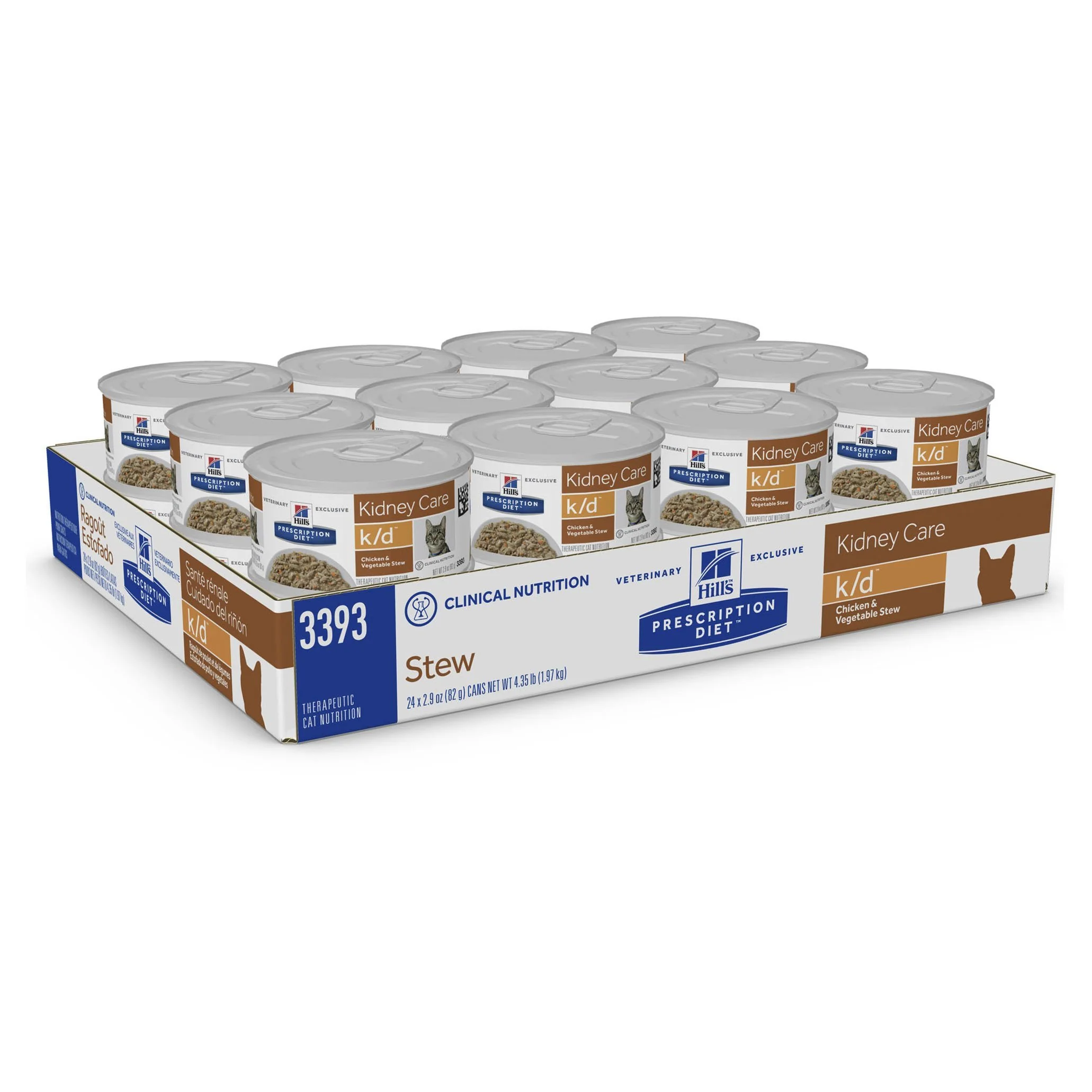 Hills Prescription Diet Cat k/d Kidney Care Chicken and Vegetable Stew Wet Food 82g x 24