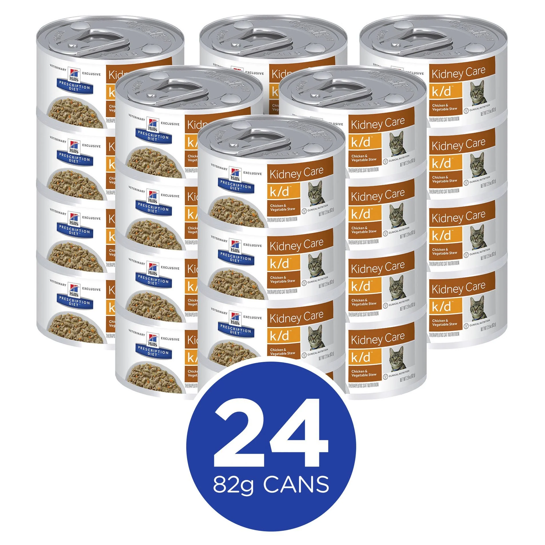 Hills Prescription Diet Cat k/d Kidney Care Chicken and Vegetable Stew Wet Food 82g x 24 - Image 3