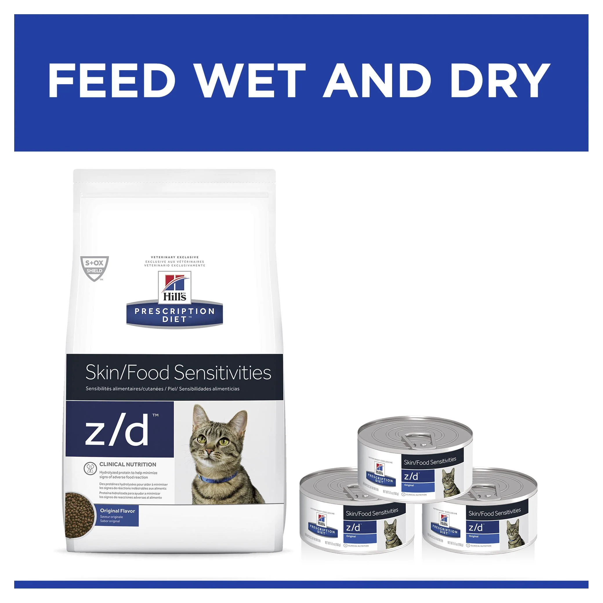 Hills Prescription Diet Cat z/d Skin/Food Sensitivities Original Wet Food 156g x 24 - Image 6