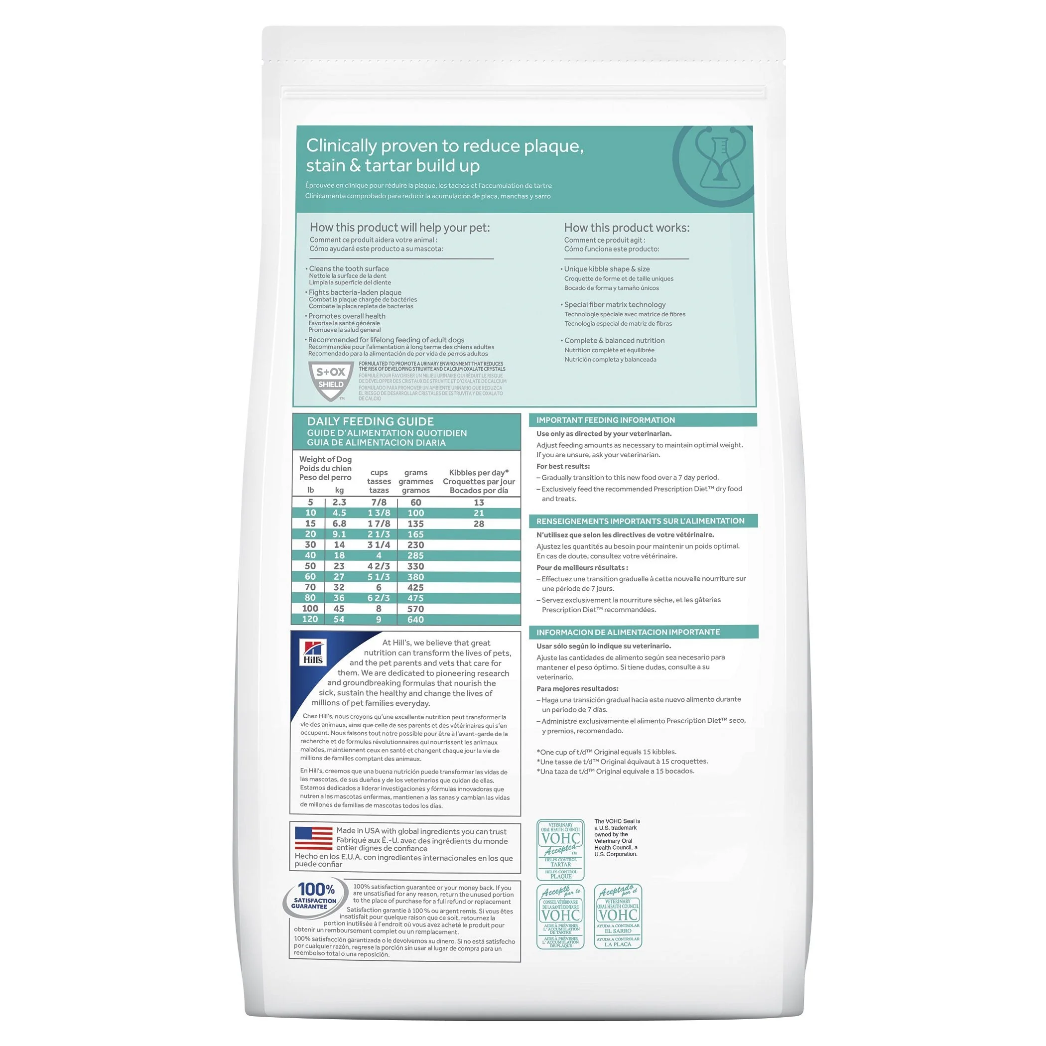 Hills Prescription Diet Dog t/d Dental Care Dry Food 2.25kg - Image 2
