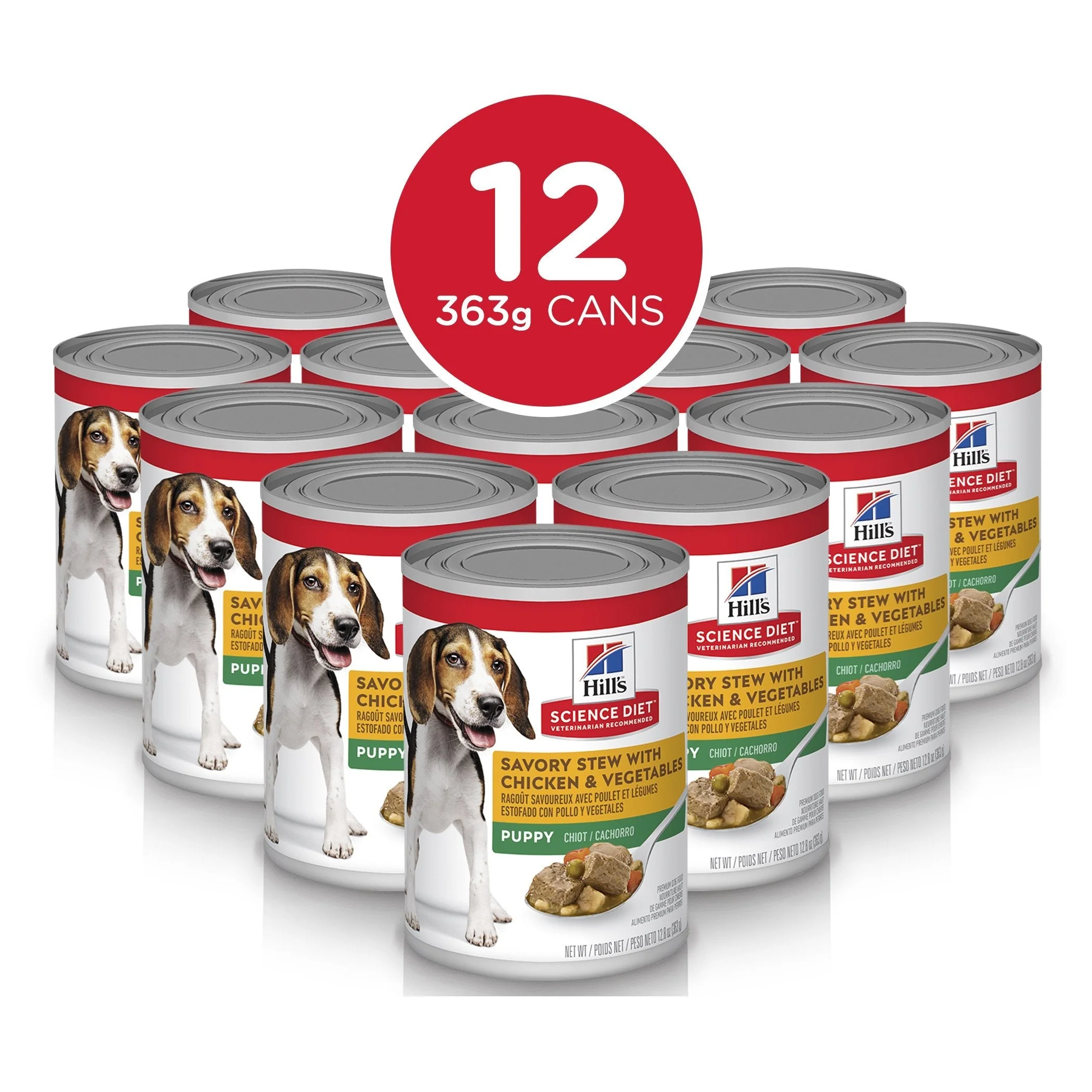 Hills Science Diet Puppy Savoury Stew Chicken and Vegetables Canned Dog Food 370g x 12 - Image 9